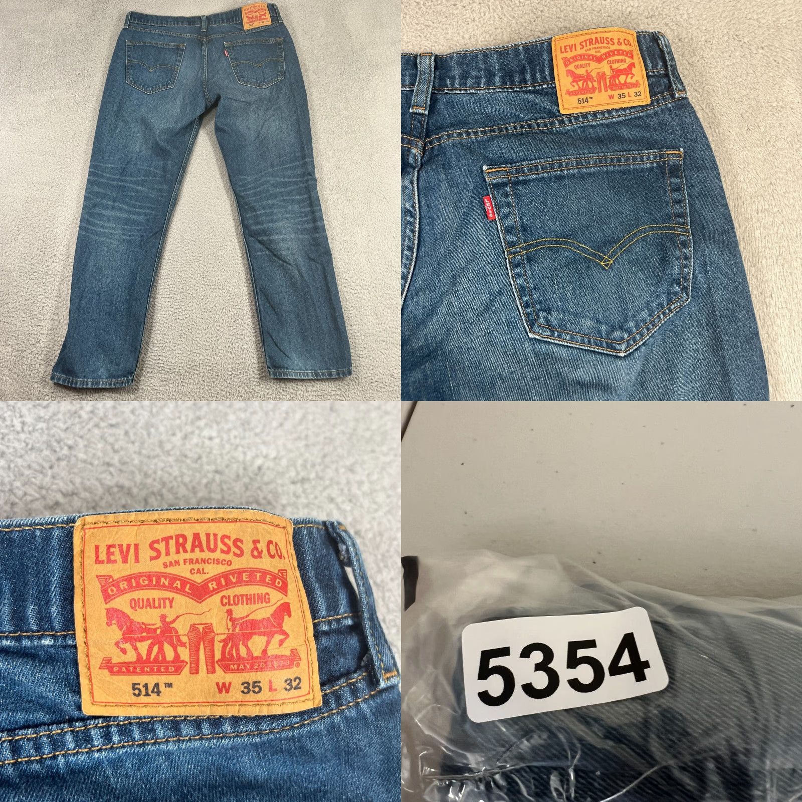 Levi's Levi's Jeans 514 Mens 36X30 Straight Leg Dark Blue Denim Regular Fit Size US 36 / EU 52 - 8 Thumbnail