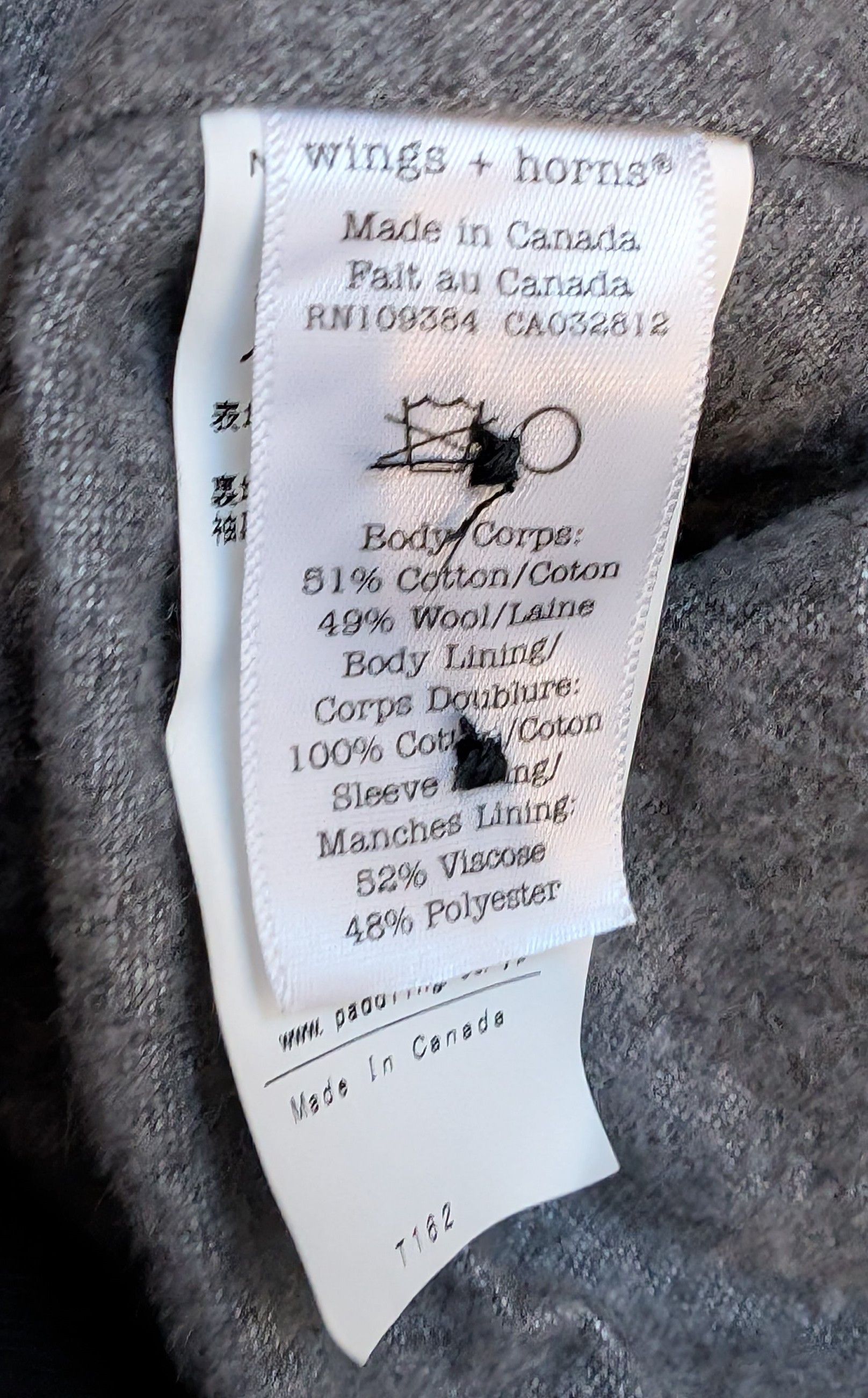 Wings + Horns Wings + Horns Wool Cotton Blazer Made in Canada Size 40R - 4 Thumbnail