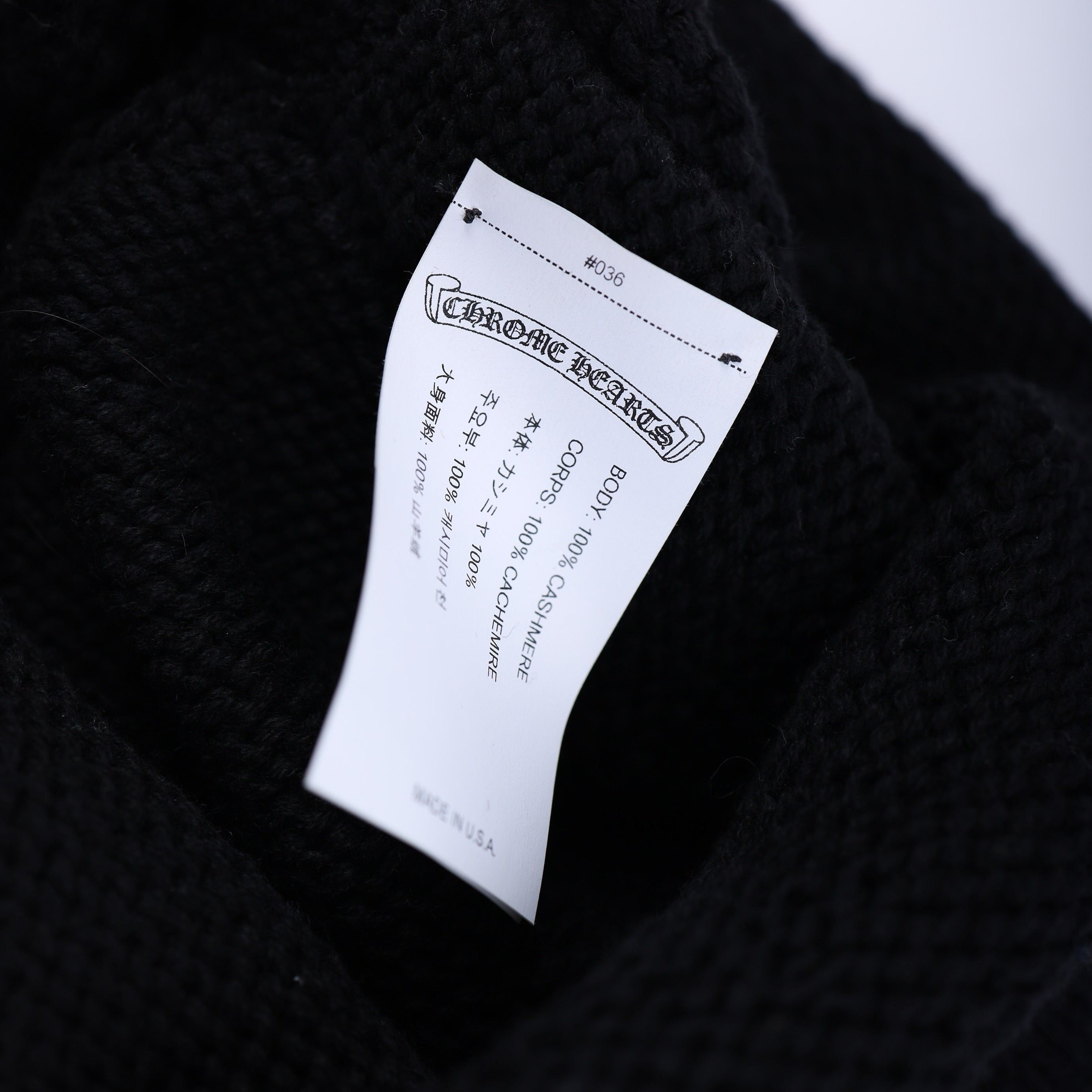 Chrome Hearts CHROME HEARTS CROSS WEAVE CASHMERE BEANIE Size ONE SIZE - 4 Thumbnail