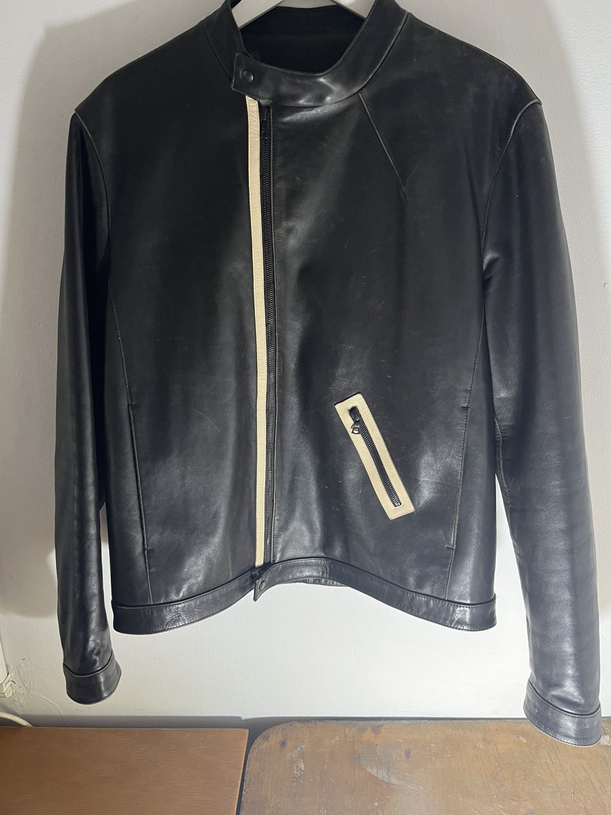 Neil Barrett ‘NEIL BARRETT’ Brown Leather Moto Inspired Jacket Size US L / EU 52-54 / 3 - 3 Thumbnail