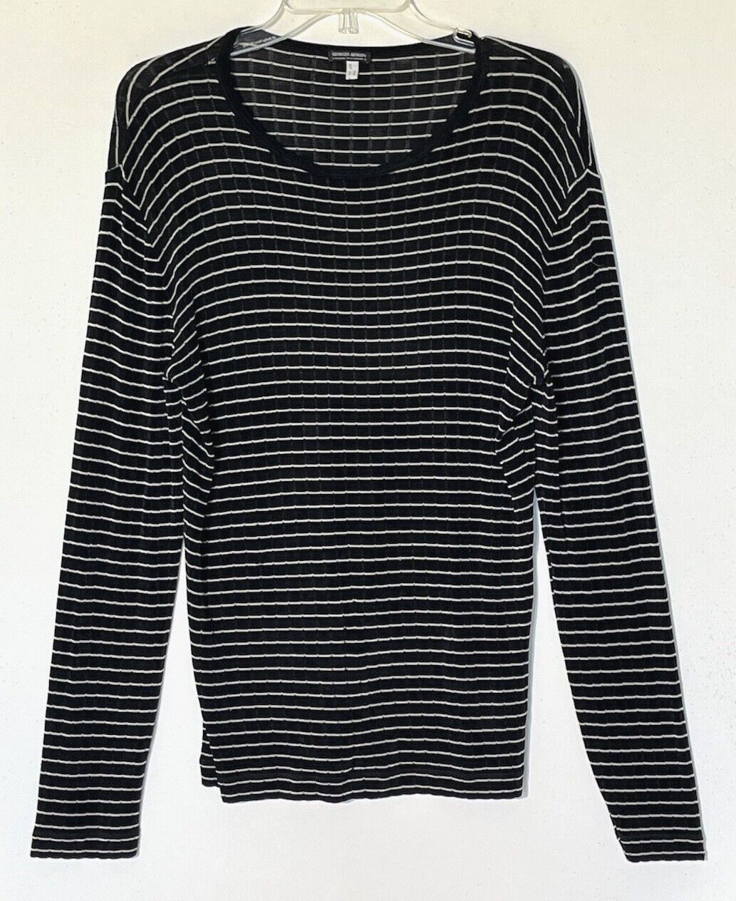Giorgio Armani GIORGIO ARMANI Striped Stretch Long Sleeve Top Size S / US 4 / IT 40 - 4 Thumbnail
