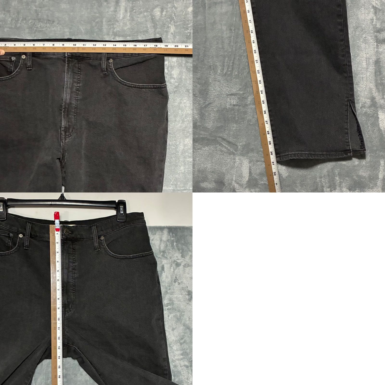 Madewell Madewell The Perfect Vintage Straight Jean Black Women's 33 Jeans 5-Pocket Denim High Rise Slit Stretch 90s Vintage Style Size 24" / US 00 / IT 34 - 8 Thumbnail