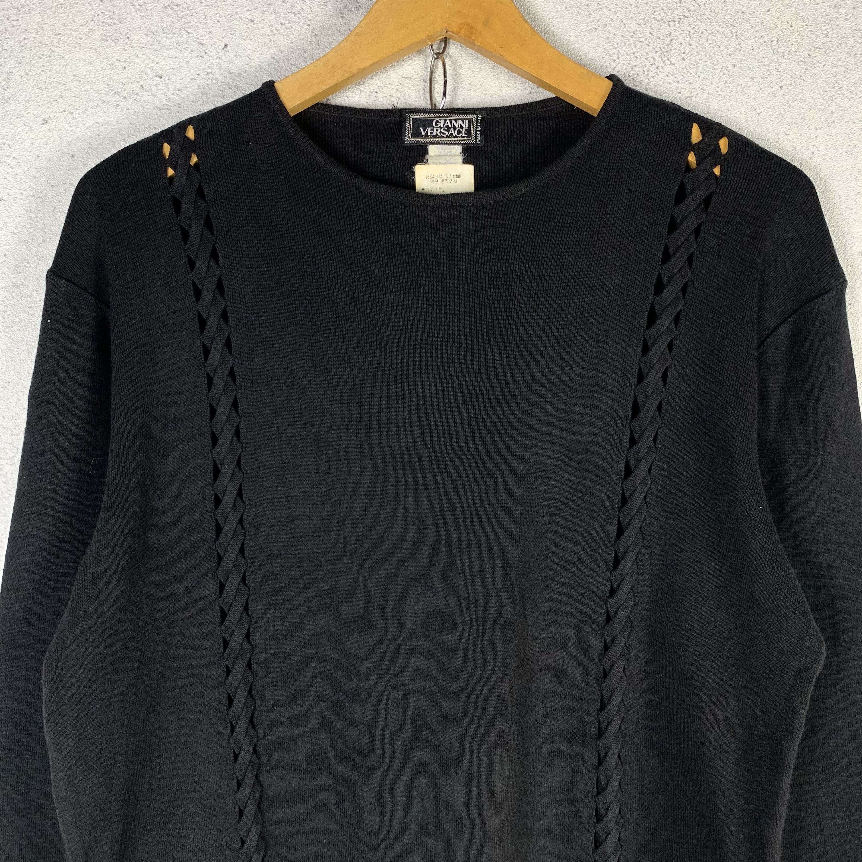 Versace Vintage Gianni Versace Knit Cable Sweater Size M / US 6-8 / IT 42-44 - 3 Thumbnail
