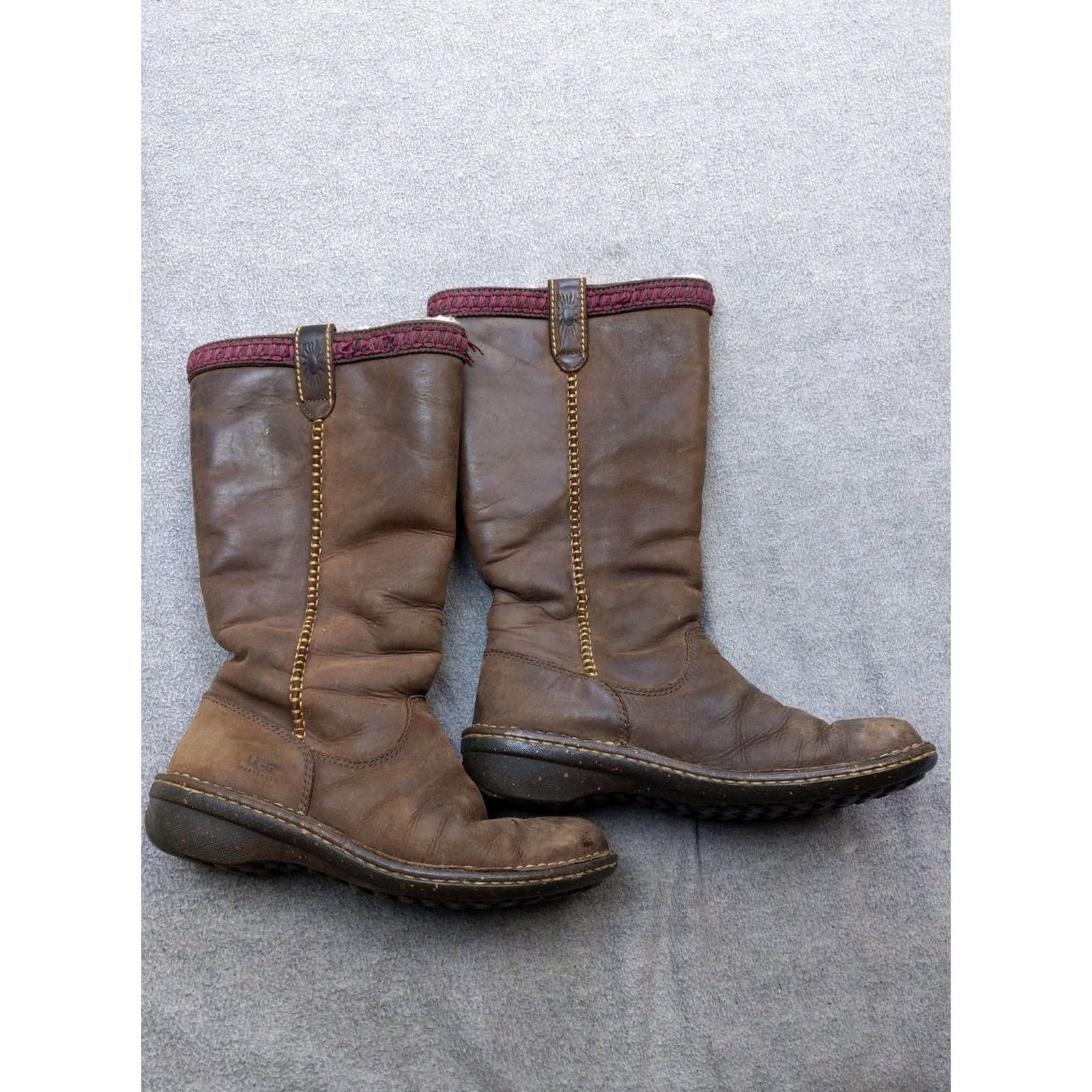Ugg UGG Australia Boots Womens Size 8 39 Brown Leather Shearling Mid Calf Winter Size US 8 / IT 38 - 2 Thumbnail