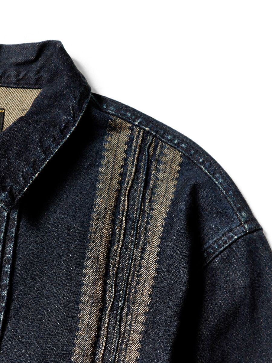 Kapital Kapital 12oz Yagasuri Jacquard Denim Chimayo Drizzler JKT Size US XXL / EU 58 / 5 - 4 Thumbnail