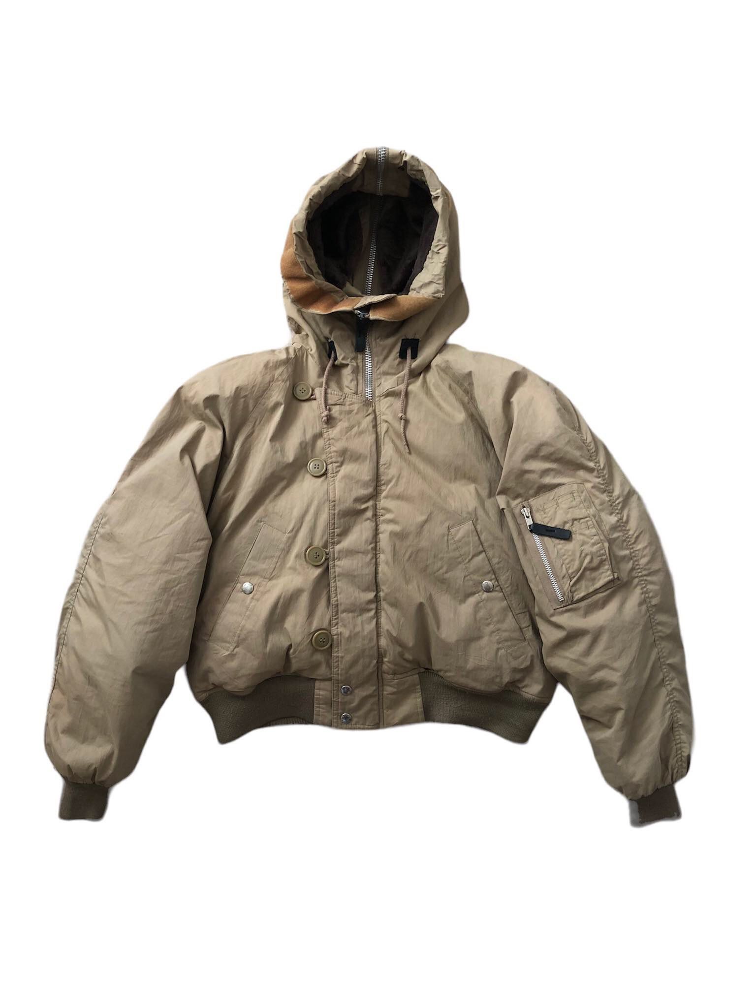 image of Midcoast Military Jacket Down Jacket Size M Vintage Puffer in Beige, Men's