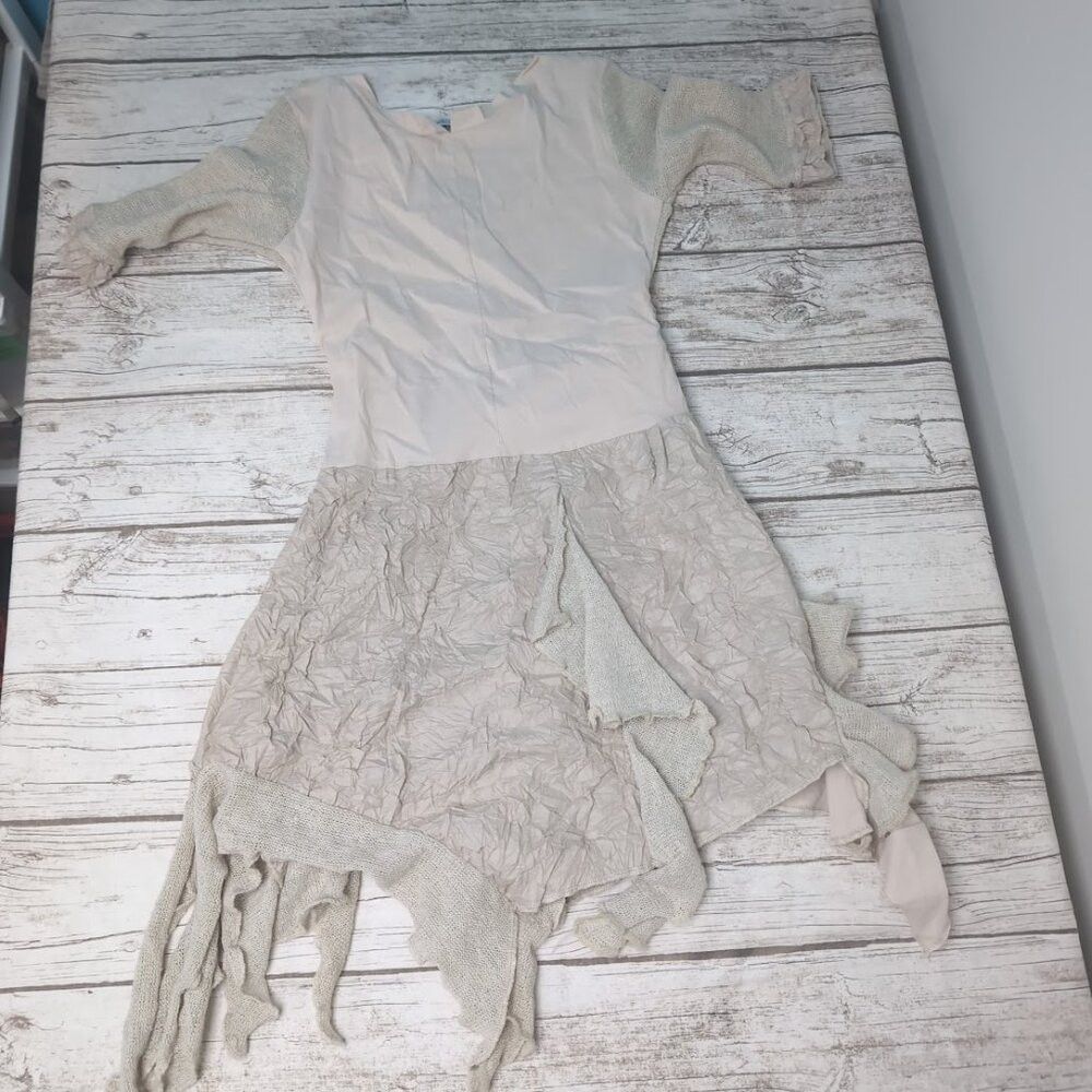 Other Zone Bleue Beige Textured Boho Midi Dress Size ONE SIZE - 7 Thumbnail