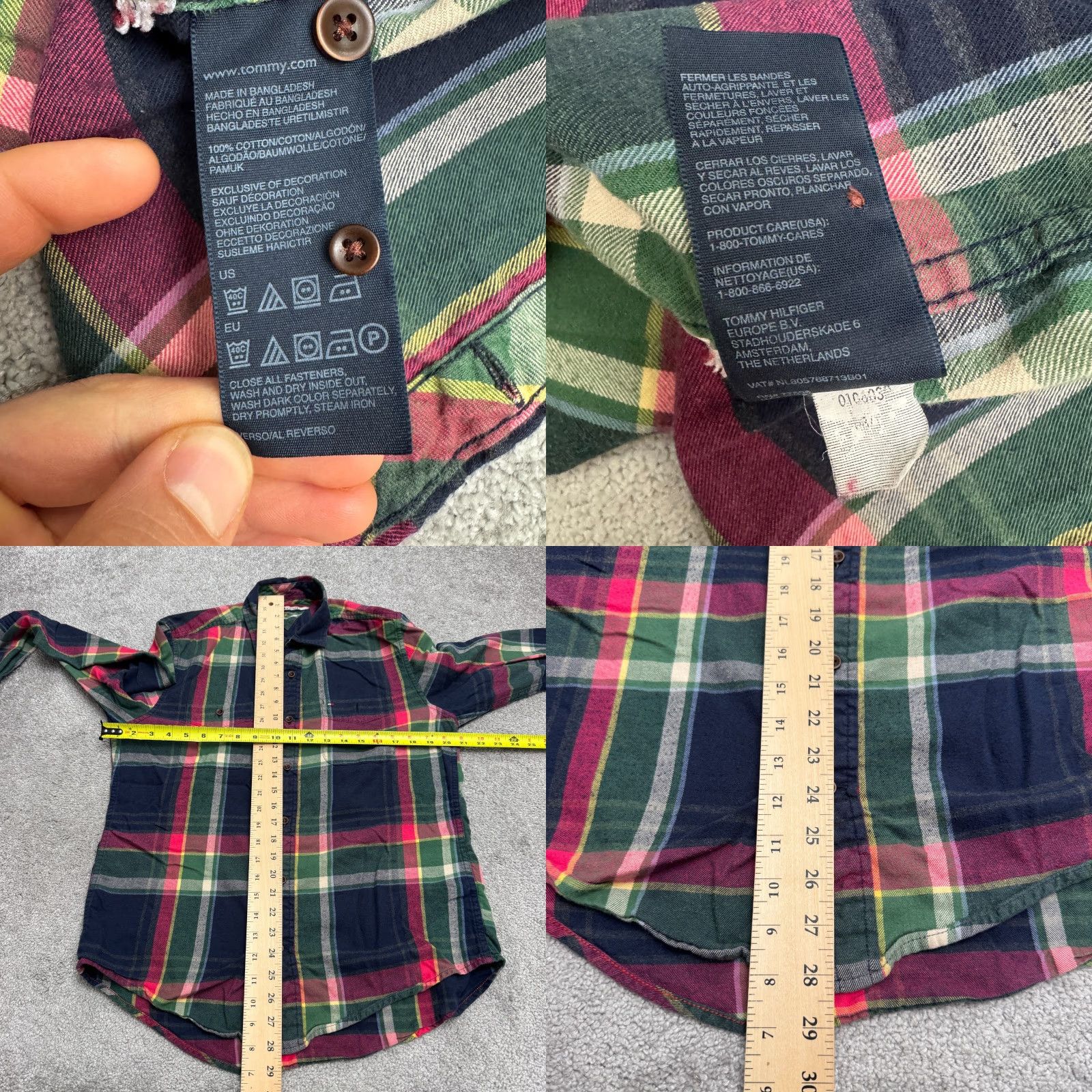Tommy Hilfiger VINTAGE Tommy Hilfiger Men's Flannel Shirt 90s Plaid Casual Button-Down All Seasons, Multi, M Size US M / EU 48-50 / 2 - 8 Thumbnail