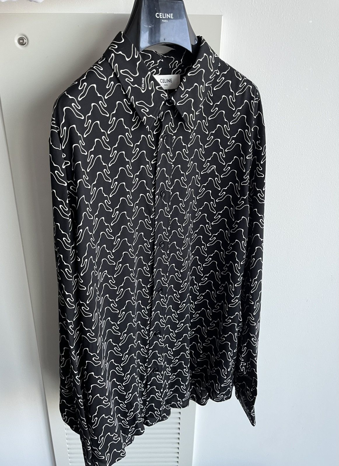 Celine × Hedi Slimane Super Runway Geometric Logo Shirt Celine Hedi Slimane Rare Size US XL / EU 56 / 4 - 14 Thumbnail