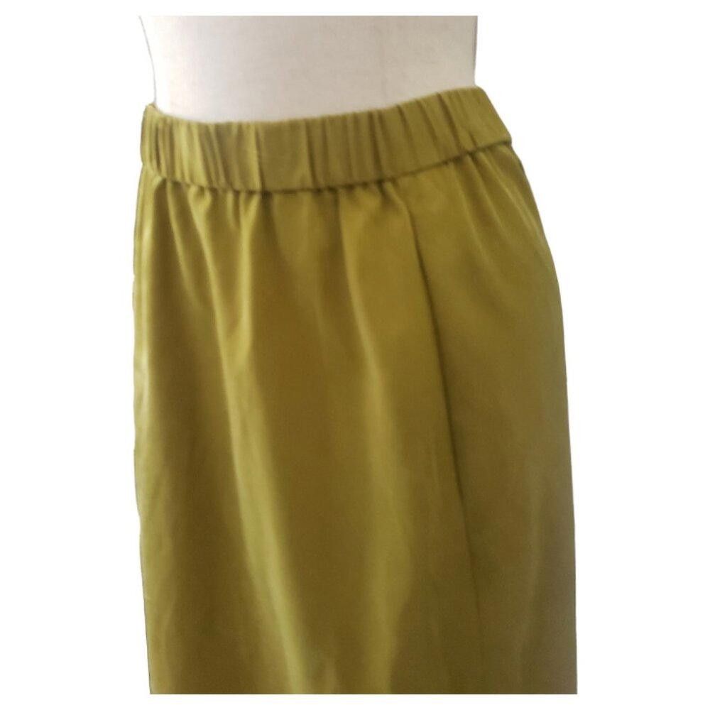 Eileen Fisher CT1510 Eileen Fisher Olive A-Line Skirt with Pockets L Size 36" / US 14 / IT 50 - 3 Thumbnail