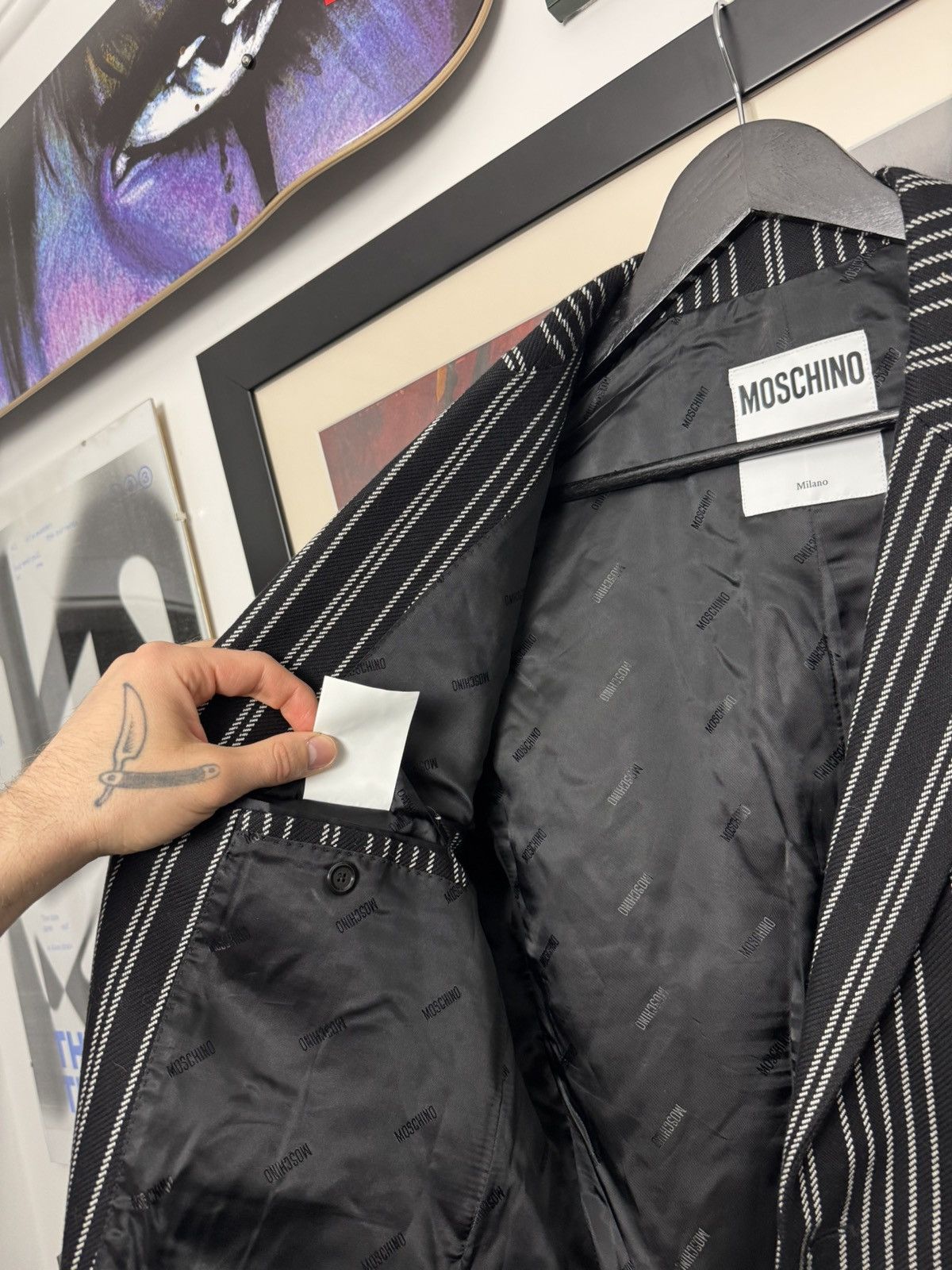 Moschino Moschino Couture Milano Designer Stripes Cotton Blazer Coat Size US L / EU 52-54 / 3 - 5 Thumbnail