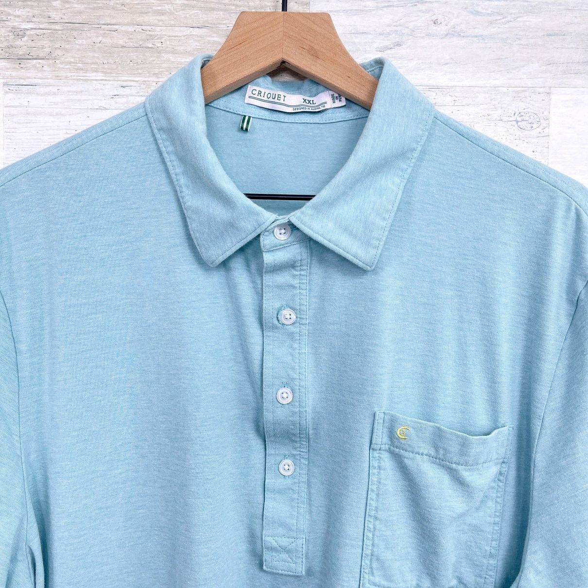 Criquet Criquet Short Sleeve Pima Cotton Polo Shirt Blue Mens XXL Size US XXL / EU 58 / 5 - 2 Thumbnail