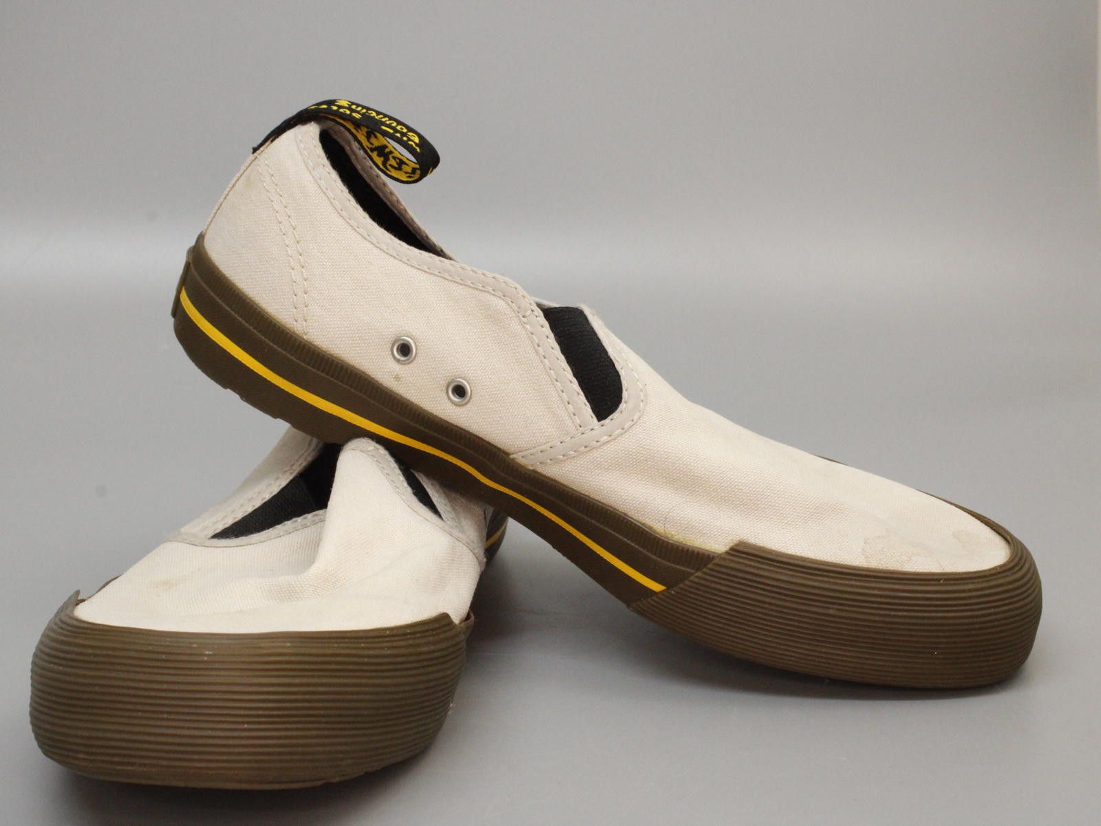 Dr. Martens Dr. Martens Women's Canvas Slip-On Shoes, White and Brown Size US 7 / IT 37 - 1 Thumbnail