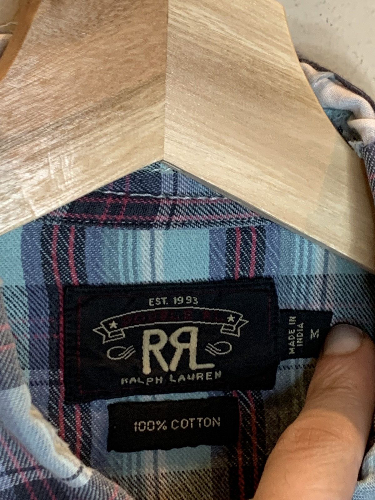 RRL Ralph Lauren RARE* RRL Ralph Lauren Plaid Distressed Western Button Shirt Size US M / EU 48-50 / 2 - 11 Thumbnail