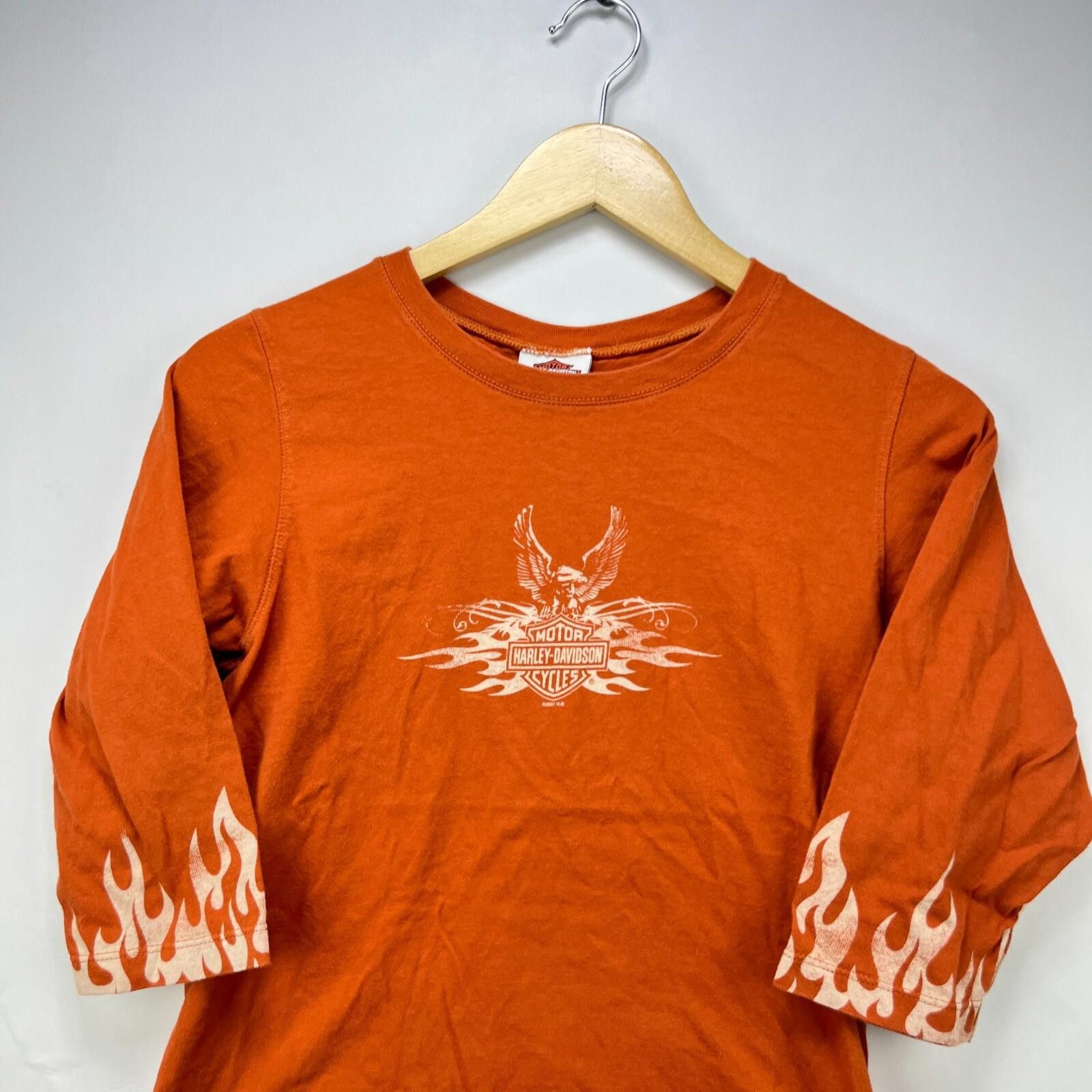 Harley Davidson Vintage Y2K Harley-Davidson Flames T-Shirt Womens Medium Size M / US 6-8 / IT 42-44 - 2 Thumbnail