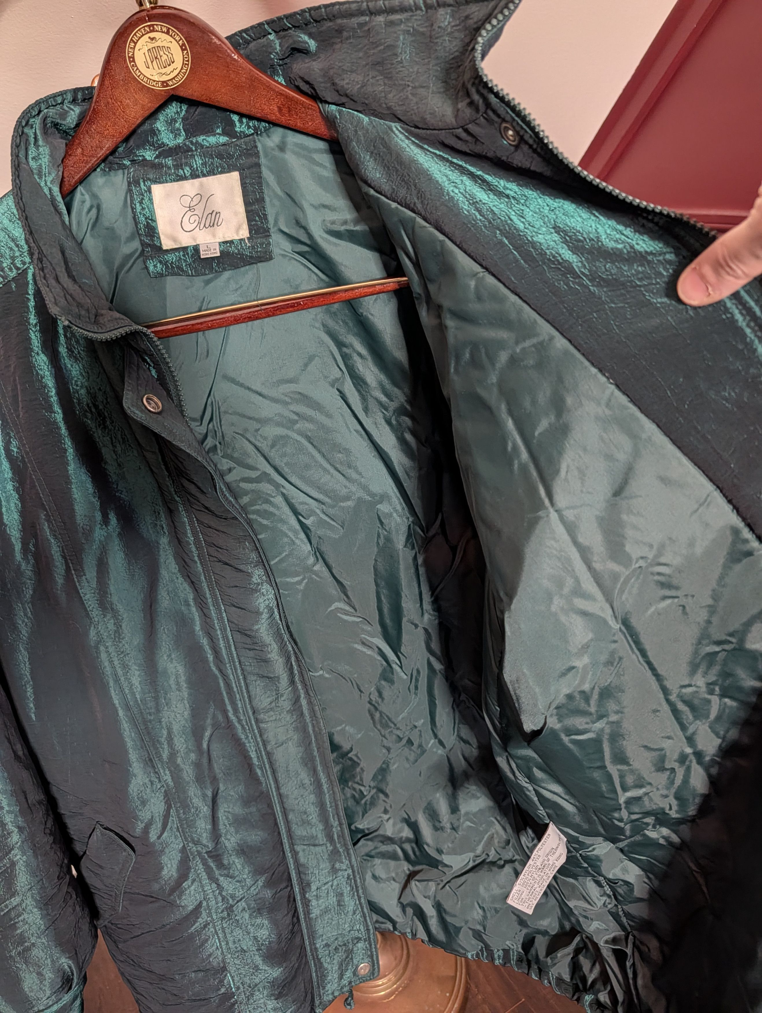 ELAN Vtg iridescent green insulated zip-up parka coat Size L / US 10 / IT 46 - 13 Thumbnail