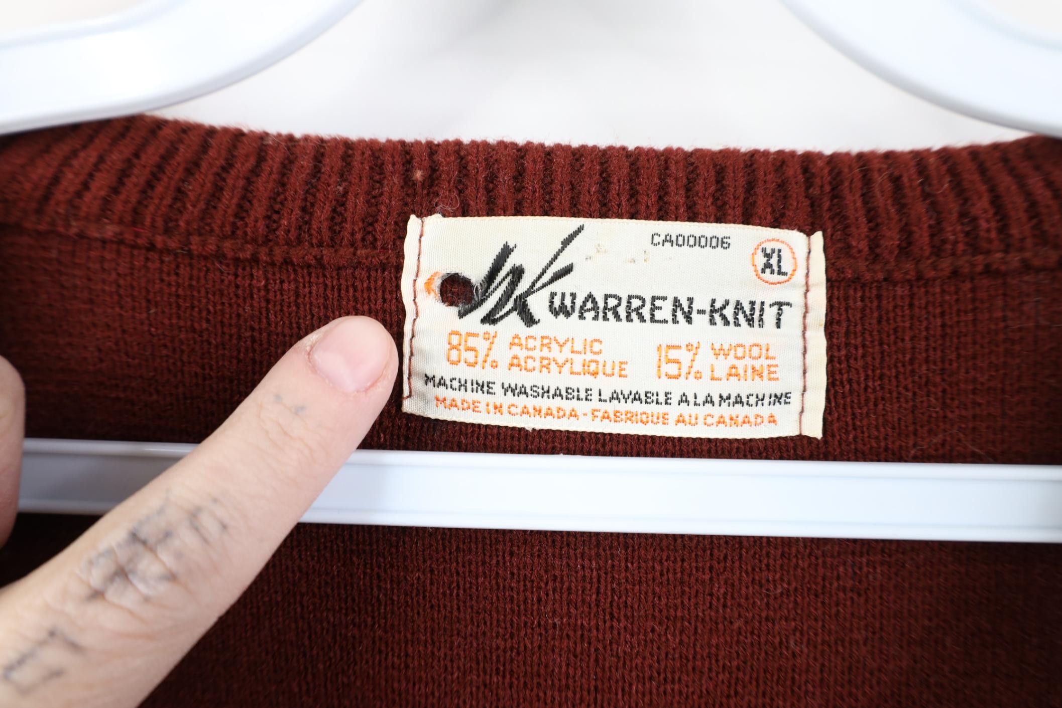 Vintage Vintage 70s Streetwear Blank Wool Blend Knit V-Neck Sweater Size US XL / EU 56 / 4 - 5 Thumbnail