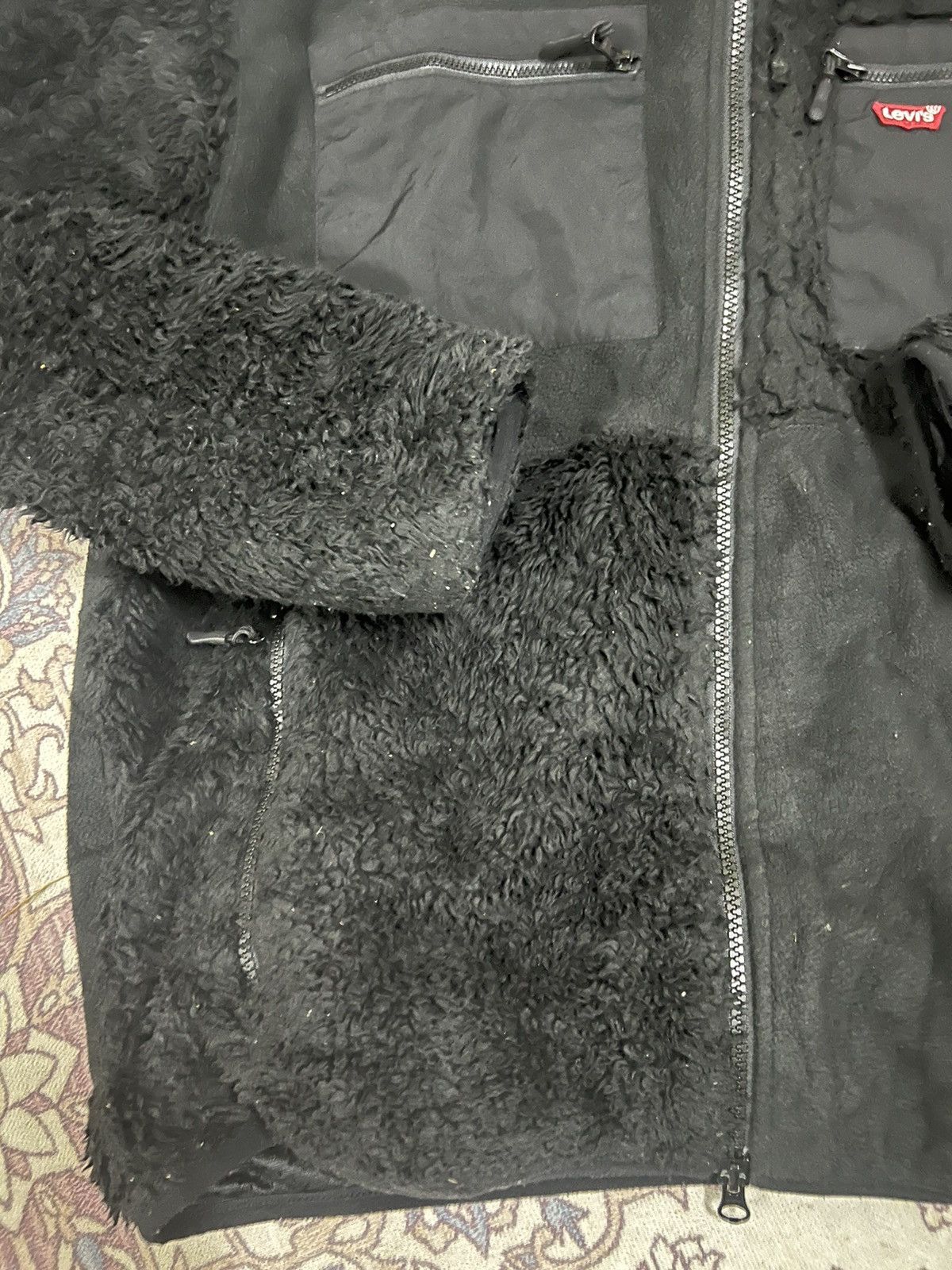 Levi's Fleece jacket/L/polyester/BLK/plain. (GJ35) Size US L / EU 52-54 / 3 - 18 Thumbnail