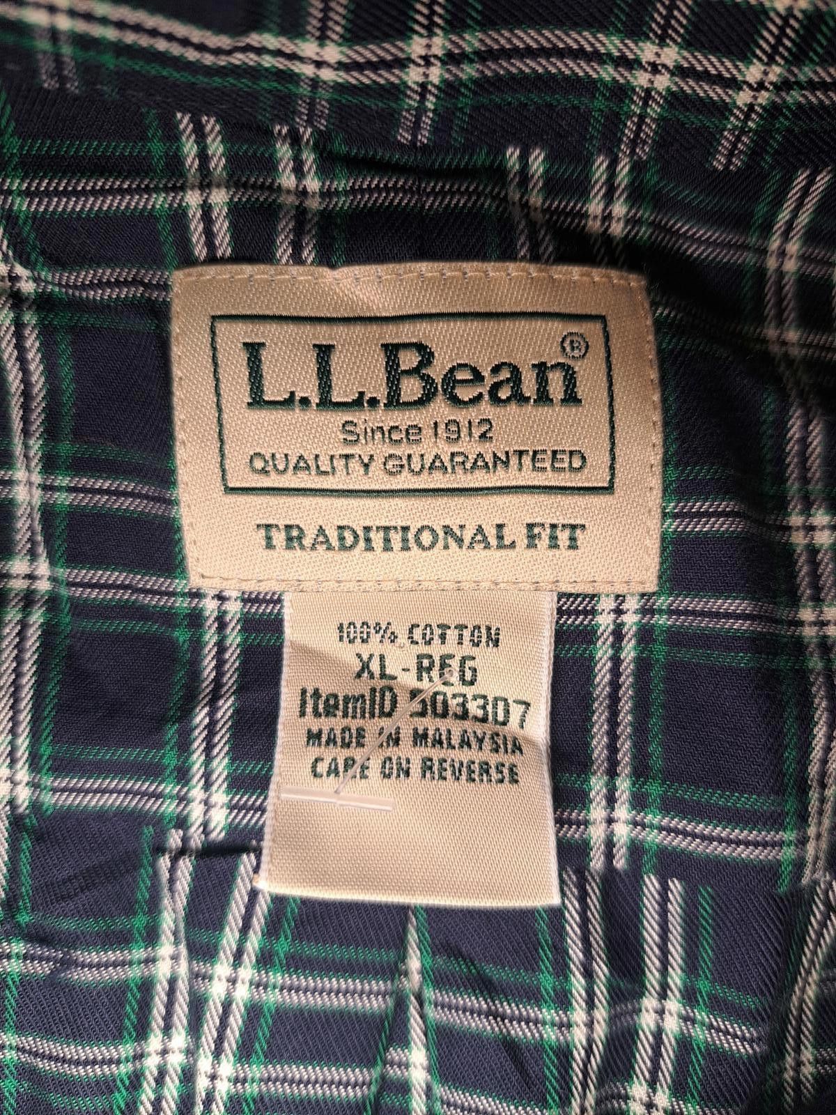 L.L. Bean LL Bean Button Up Dress Shirt Mens XL Blue Plaid 100% Cotton Size US XL / EU 56 / 4 - 2 Thumbnail