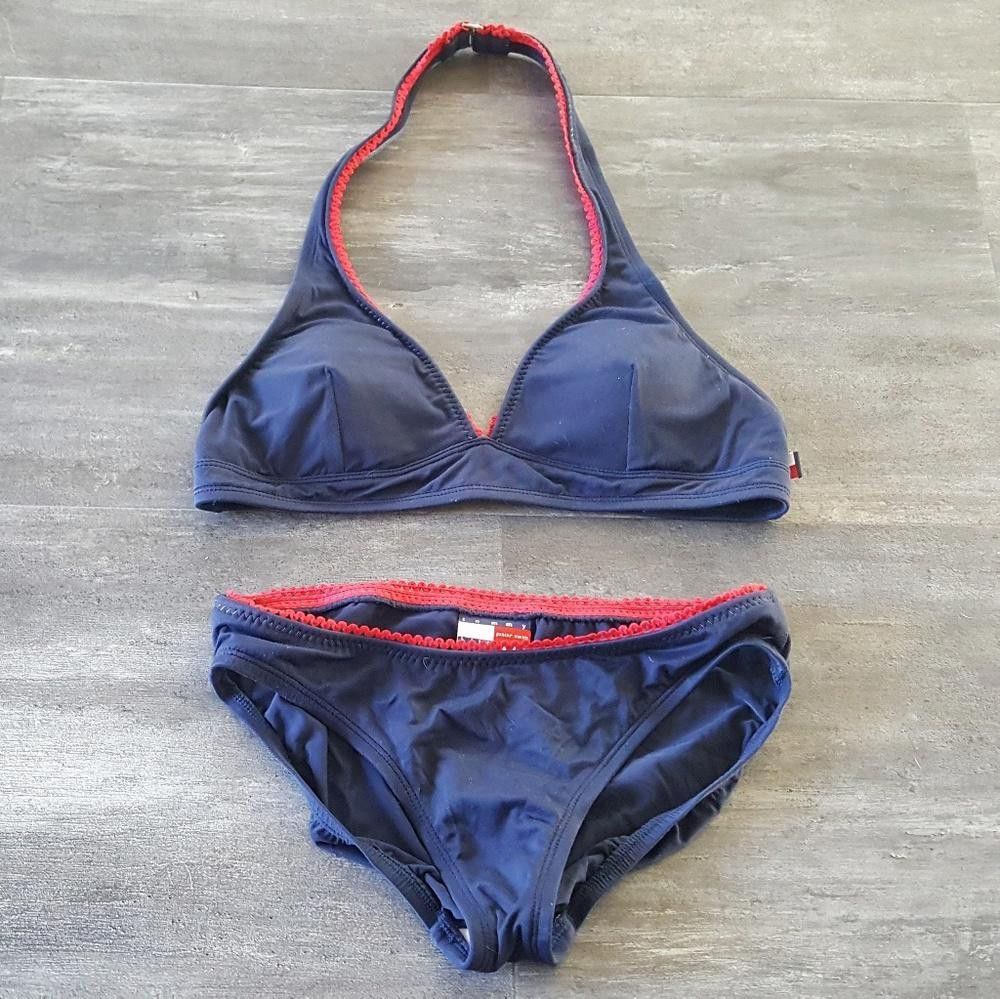 Tommy Hilfiger Navy Red Tommy Hilfiger Bikini Set Size ONE SIZE - 1 Thumbnail