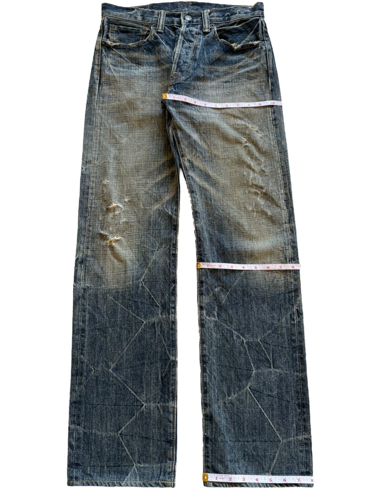 Eternal Vintage Japanese Eternal Mud Wash Distressed Loose Jeans Size US 30 / EU 46 - 14 Thumbnail