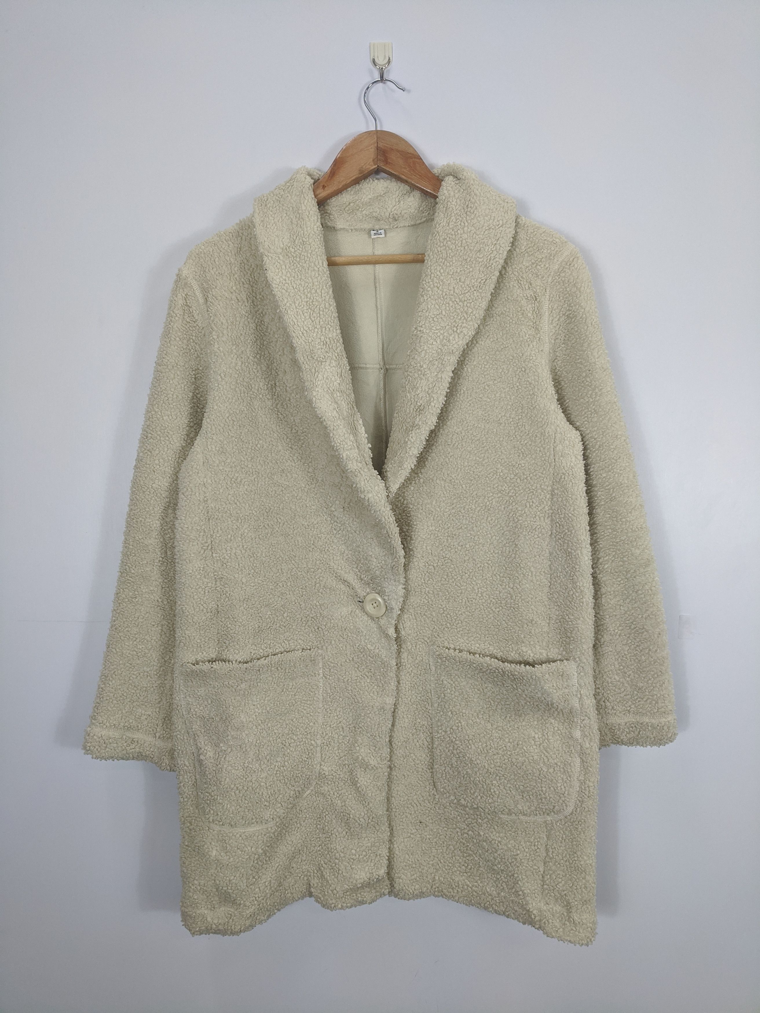 If Six Was Nine Vintage Uniqlo Fleece Blazer Coat J0354 Size 38S - 1 Thumbnail