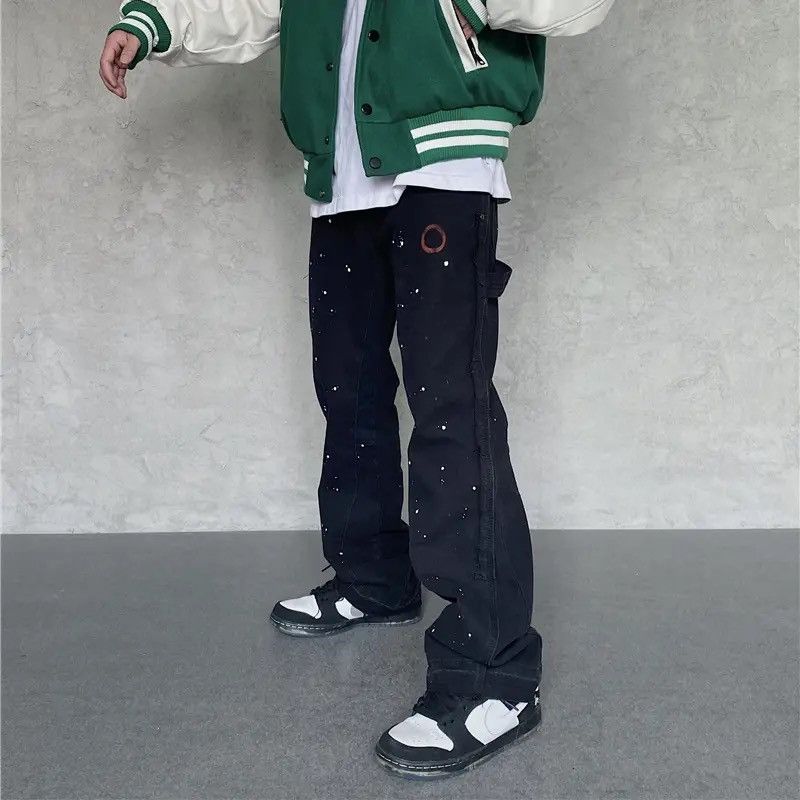 Japanese Brand × Vintage Graffiti Cargo Flared Jeans Splash Ink Wide Leg Denim Pant Size US 34 / EU 50 - 12 Thumbnail
