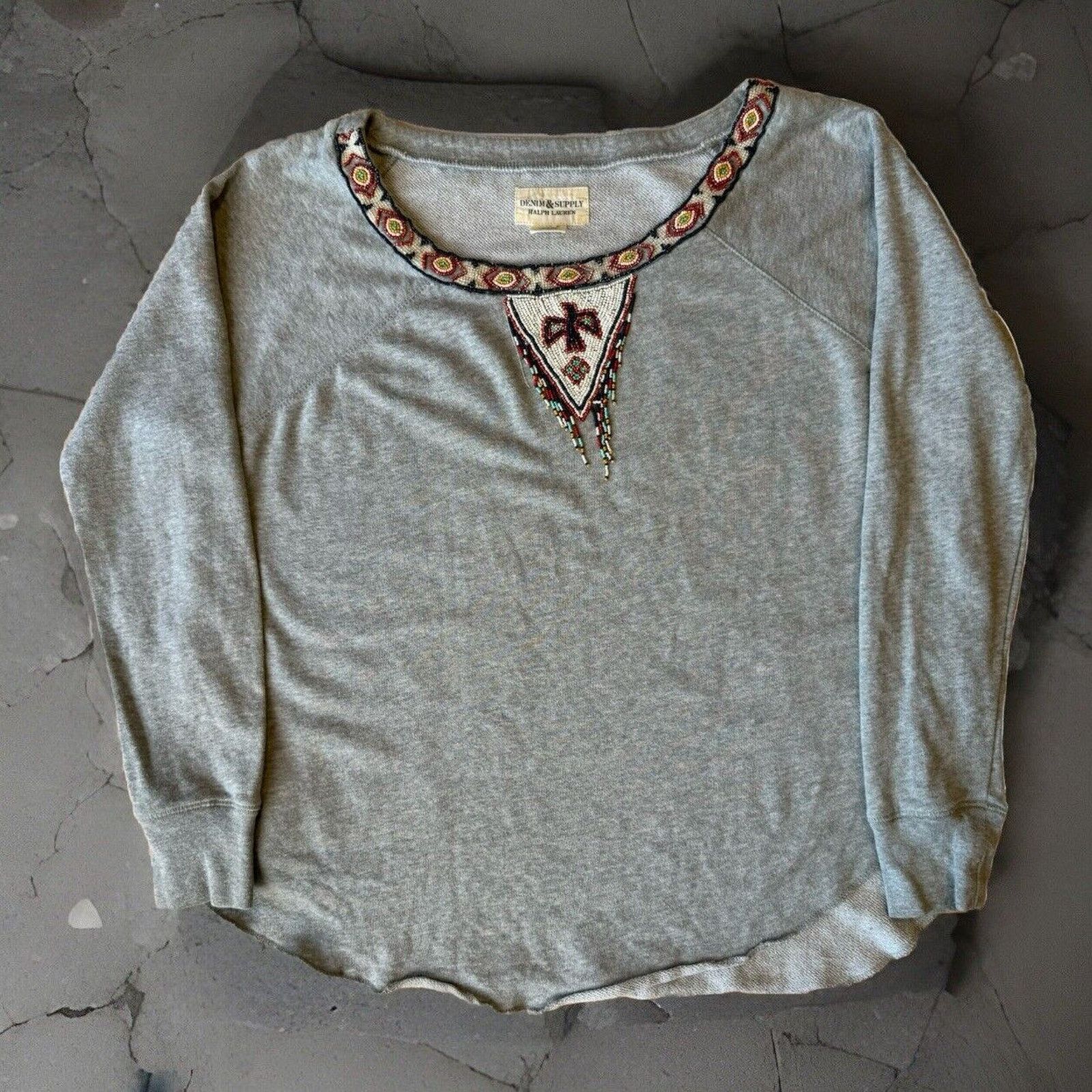 Polo Ralph Lauren Denim & Supply Ralph Lauren Sweatshirt Women's S Gray Aztec Size S / US 4 / IT 40 - 1 Thumbnail