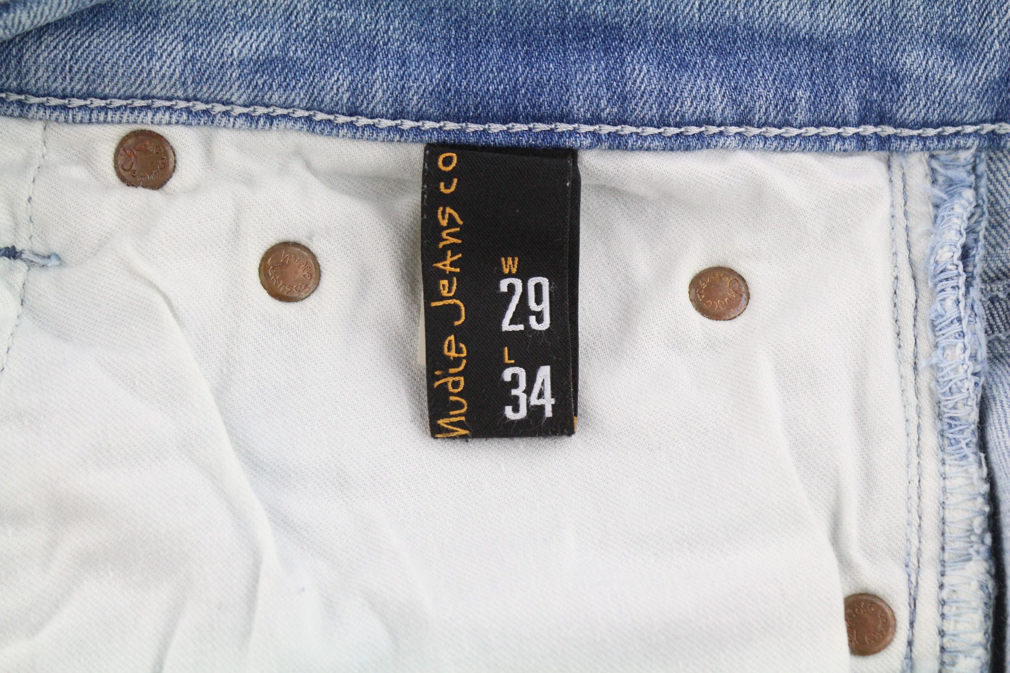 Nudie Jeans HIGH KAI W29/L34 Light Bleached Indigo Blue Jeans 81929 Size US 29 - 7 Thumbnail