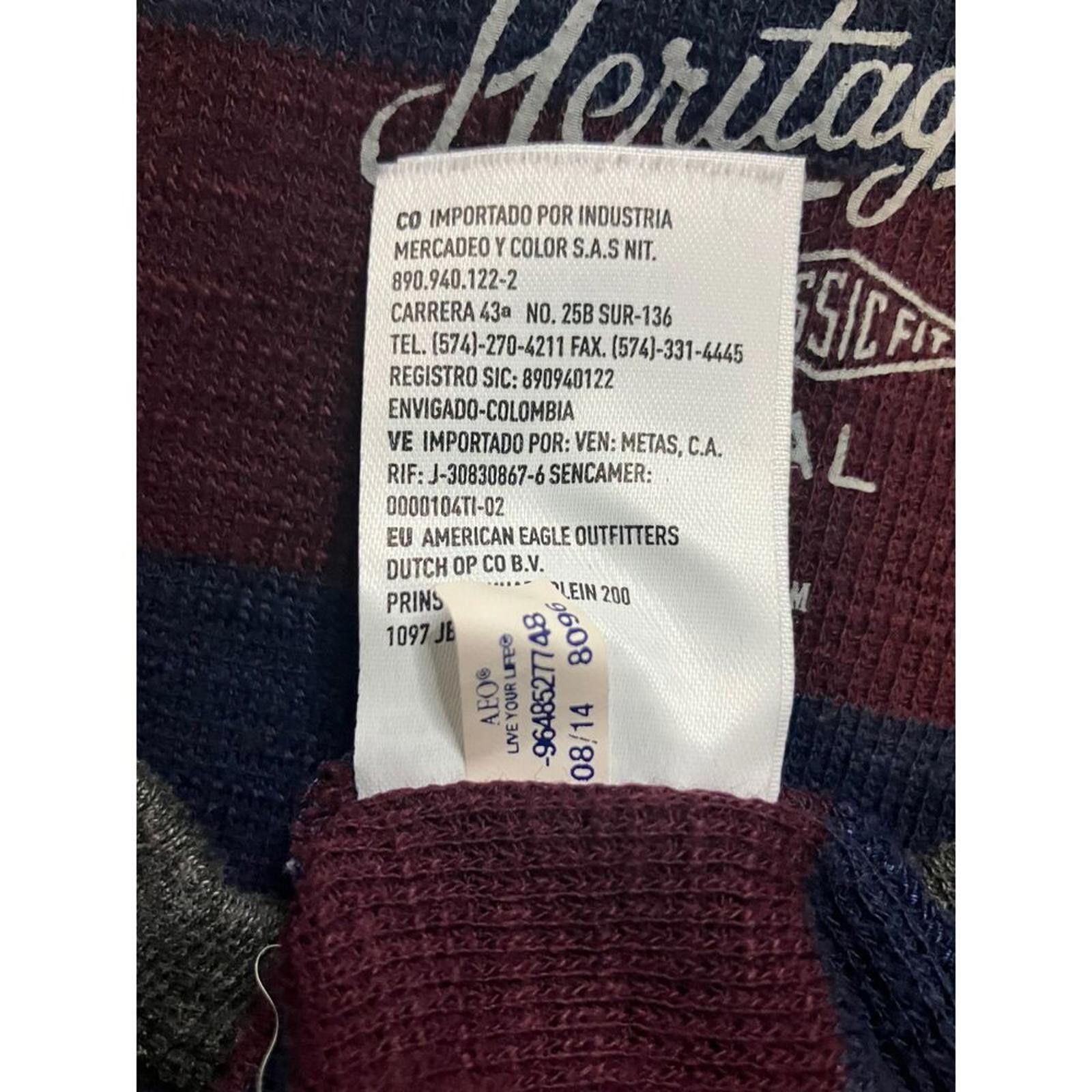 American Eagle Outfitters American Eagle Heritage Thermal Knit XS Navy Stripes Size US XS / EU 42 / 0 - 6 Thumbnail