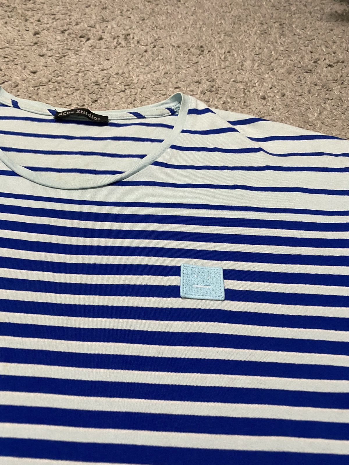 Acne Studios Acne Studios Striped Face T-Shirt L y2k scandi old money Size US L / EU 52-54 / 3 - 9 Thumbnail