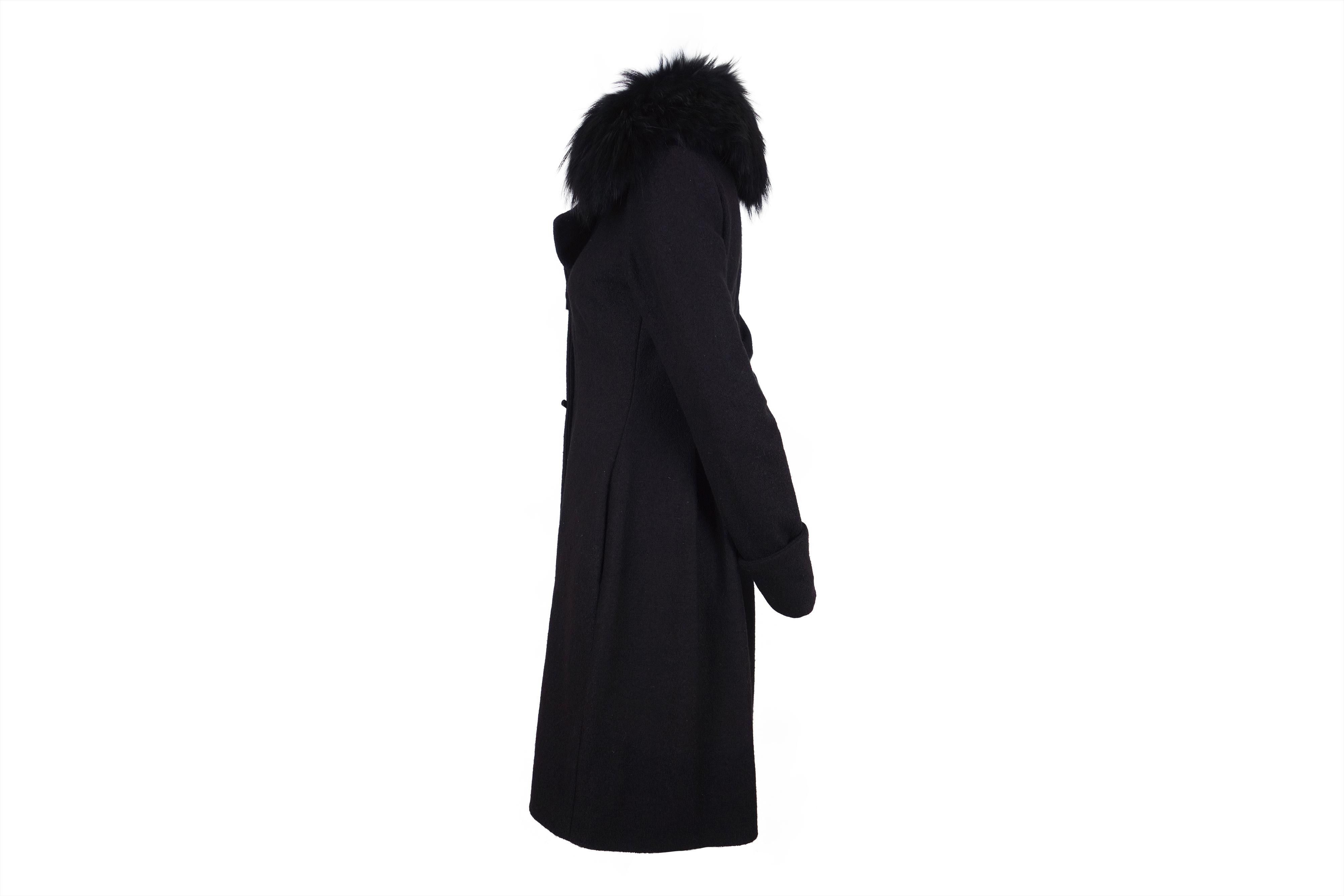 plein sud Plein Sud Wool Coat Fur Collar Long Jacket Faycal Amor US 4 Size XS / US 0-2 / IT 36-38 - 5 Thumbnail