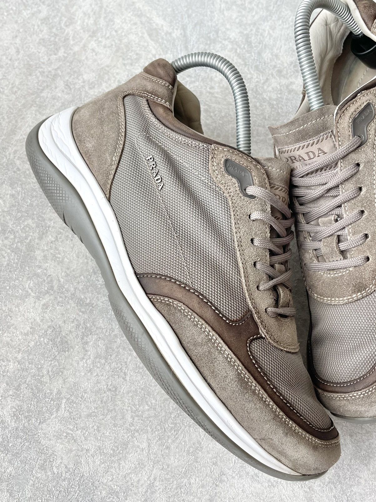 Prada VTG Prada America’s Cup Suede & Mesh Sneakers Grey Archive Size US 8.5 / EU 41-42 - 5 Thumbnail