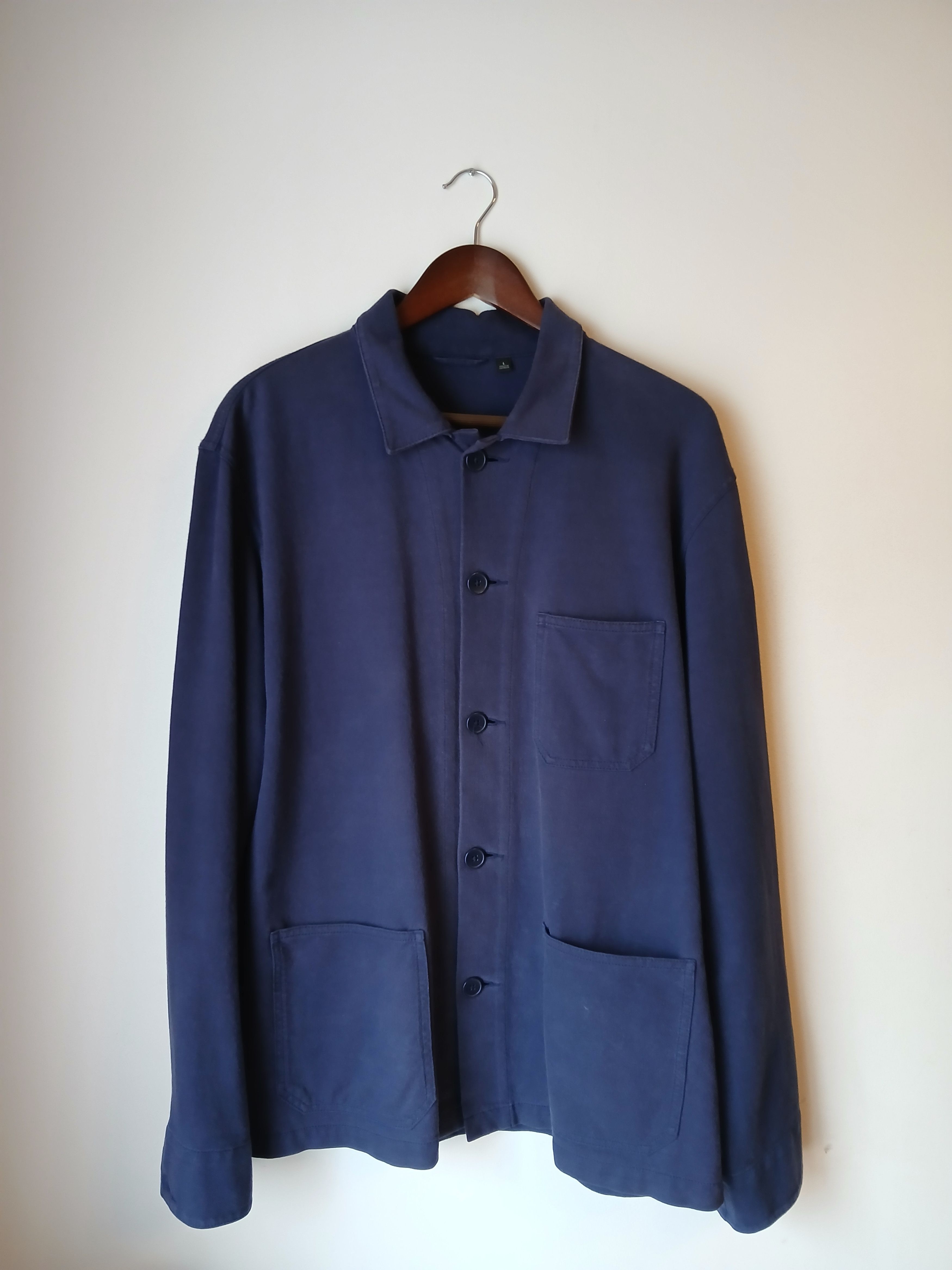 Uniqlo Washed Jersey Work Jacket Chore Coat Size US L / EU 52-54 / 3 - 1 Thumbnail