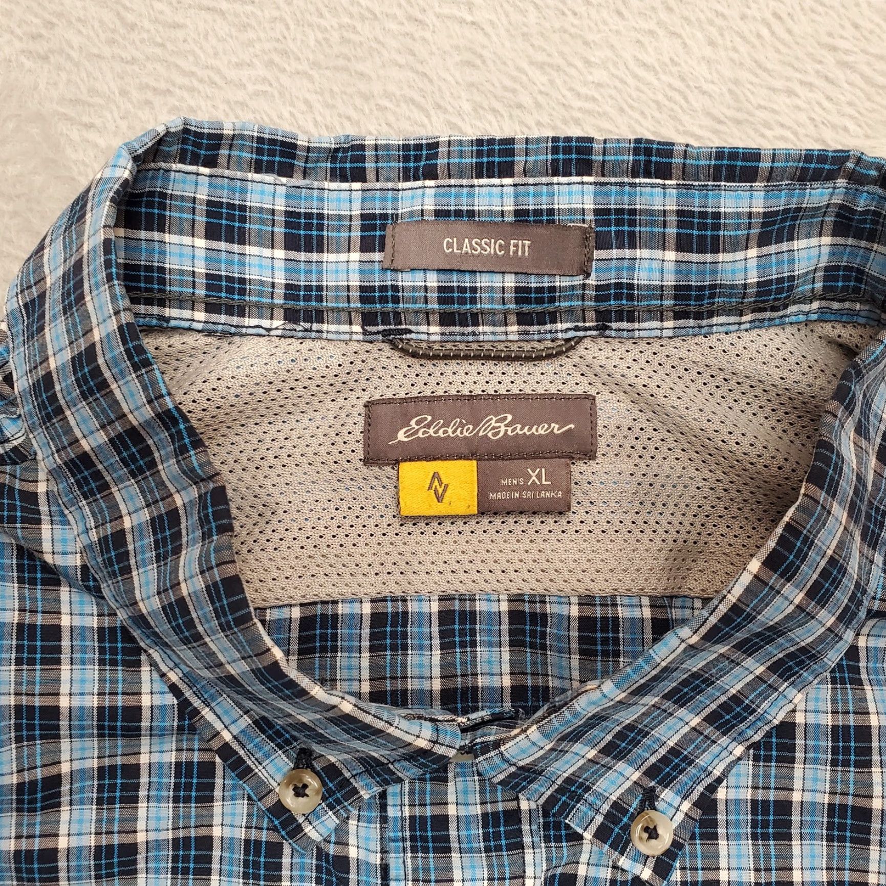 Eddie Bauer VINTAGE Eddie Bauer Shirt Mens XL Blue Plaid Button-Down Long Sleeve Outdoor (if not vintage, omit VINTAGE). Size US XL / EU 56 / 4 - 4 Thumbnail