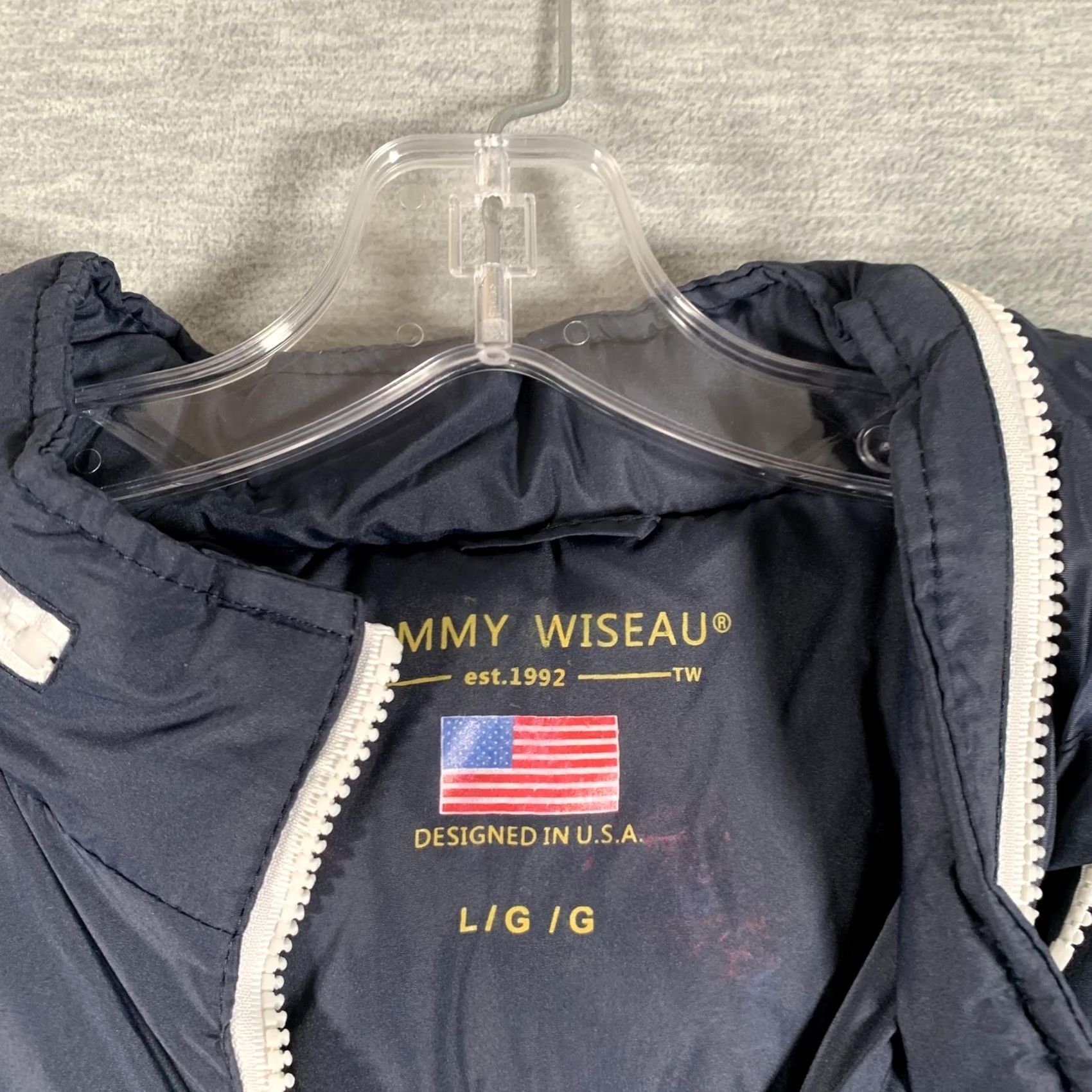 Vintage Tommy Wiseau Jacket Mens Large Blue Striped Hooded Windbreaker Love Is Blind Size US L / EU 52-54 / 3 - 5 Thumbnail