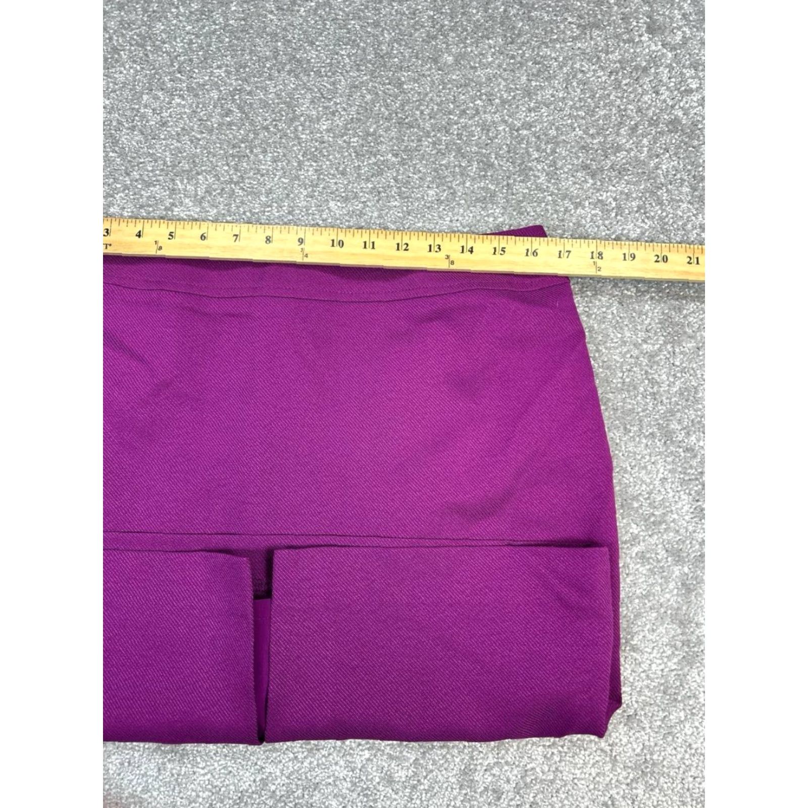 Vintage Tahari ASL Pencil Skirt Women 12 Purple Midi Straight Lined Stretch Zipper Slit Casual Travel Size 34" / US 12 / IT 48 - 6 Thumbnail