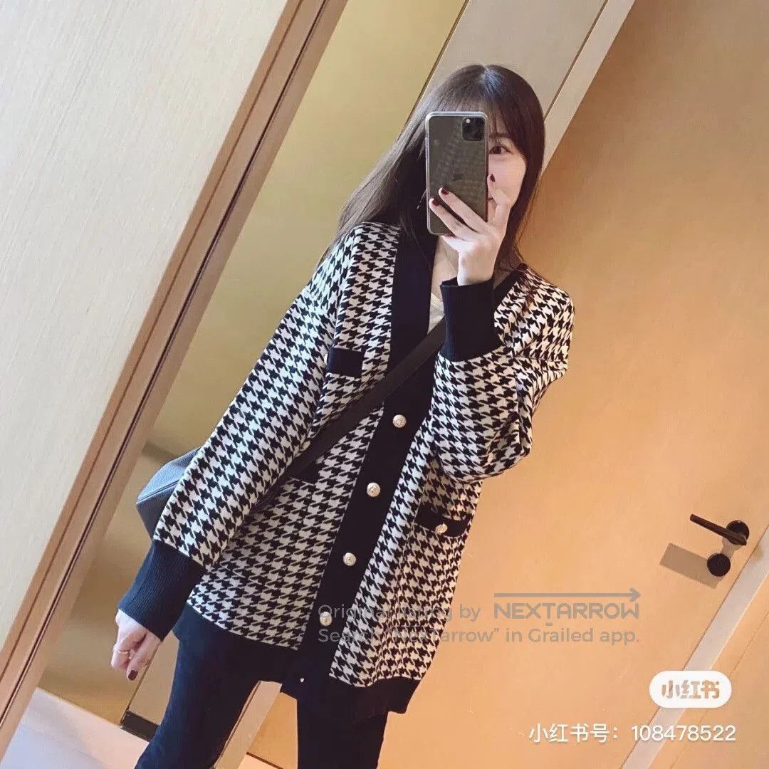 Sandro Sandro Houndstooth Tweed Cardigan. Size XS / US 0-2 / IT 36-38 - 2 Thumbnail