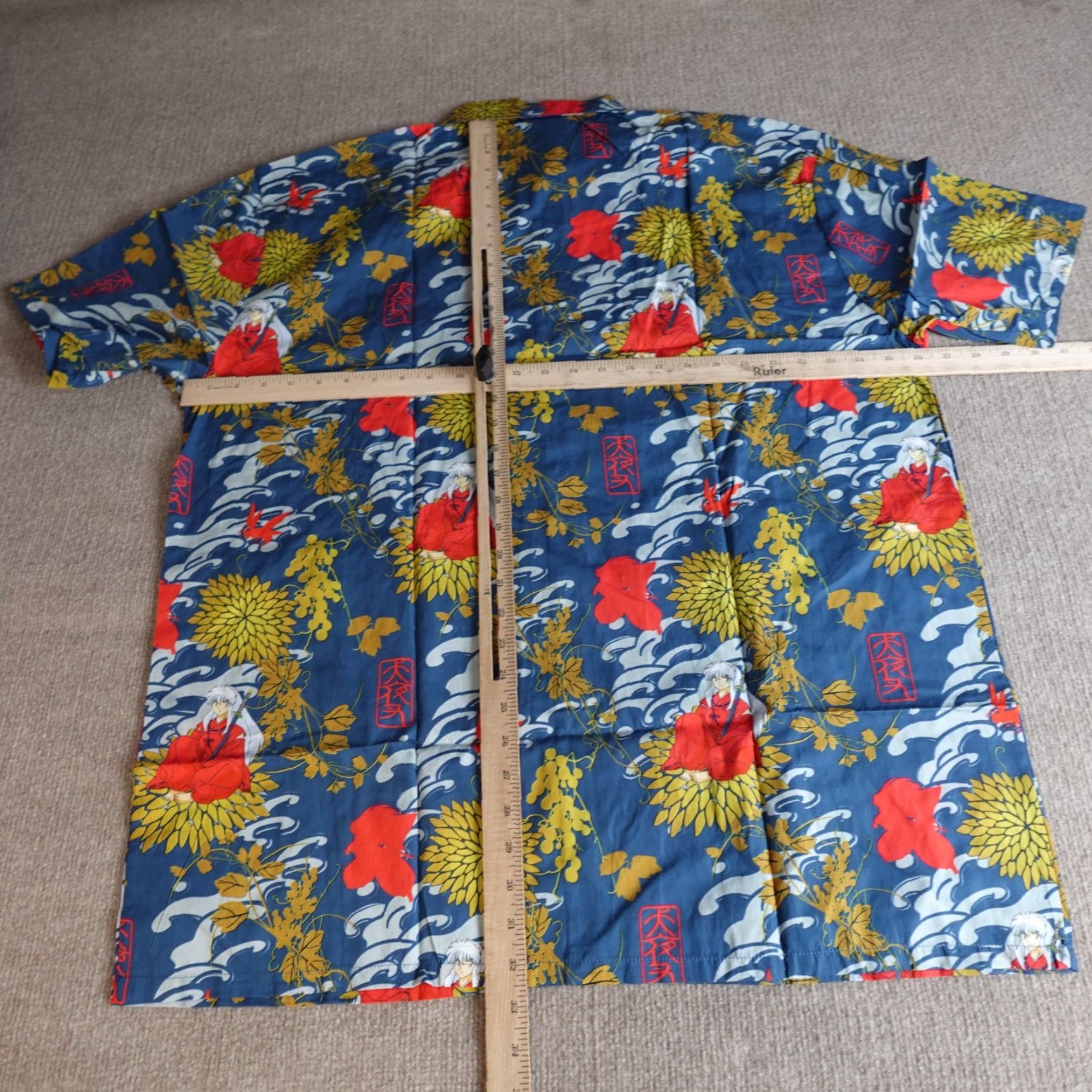 ALOHAS Loot Crate Inuyasha Shirt 3XL Button-Up Blue Cotton Mens Short Sleeve Collared Graphic Print Vintage N/A Size US XXL / EU 58 / 5 - 3 Thumbnail