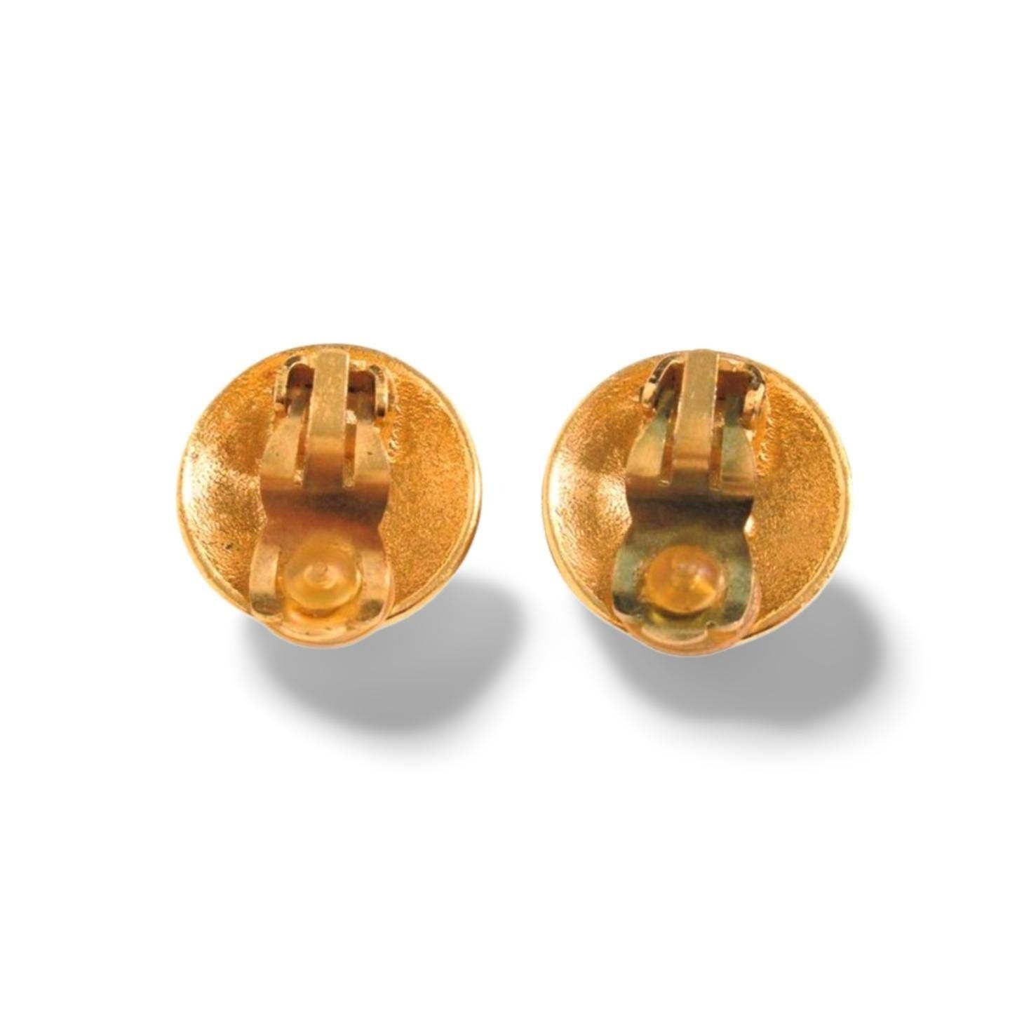 Chanel Vintage CHANEL Gold tone round earrings with CC mark Size ONE SIZE - 3 Thumbnail