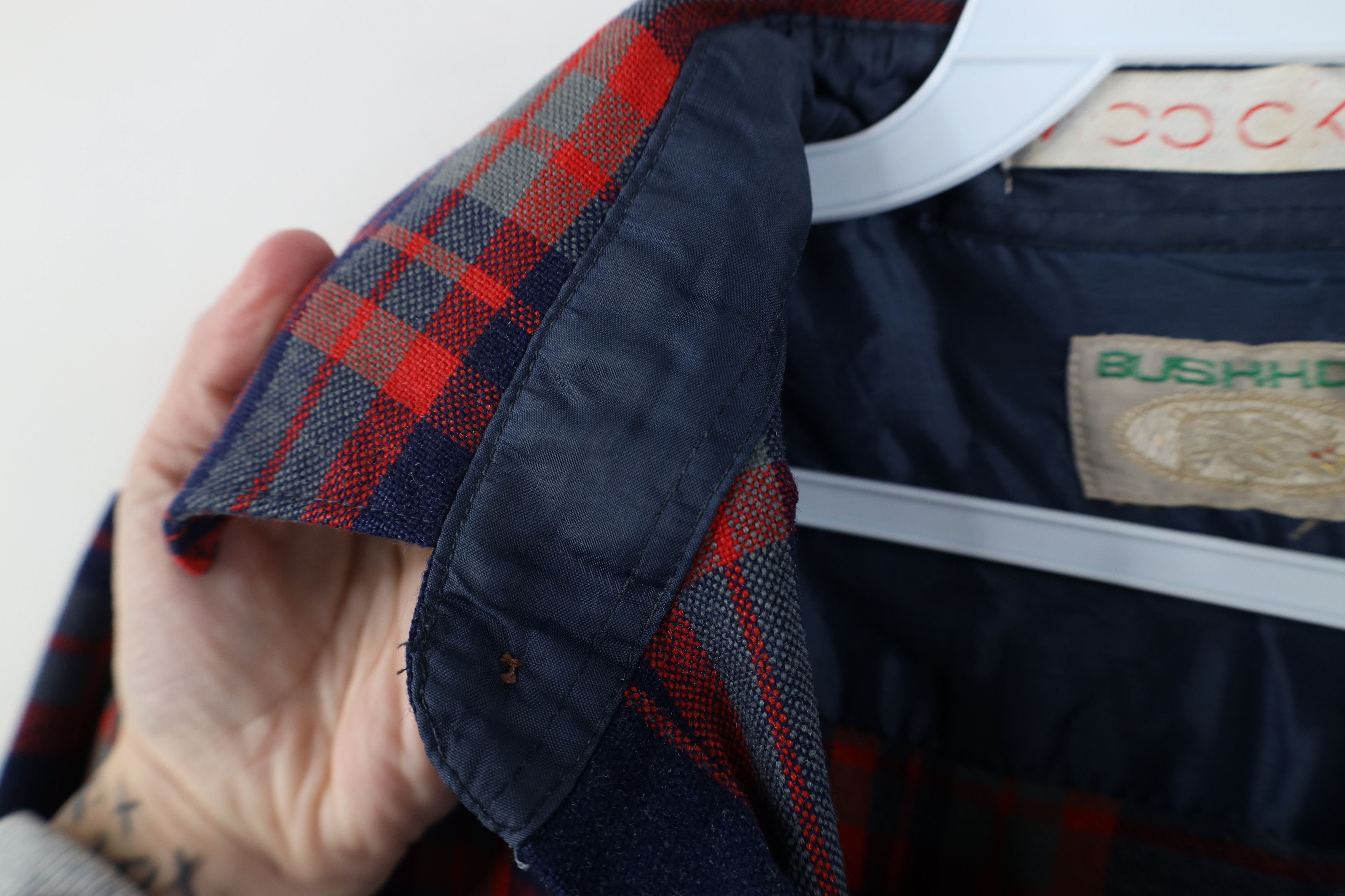 Vintage Vintage 70s Streetwear Wool Blend Knit Button Shirt Plaid Size US M / EU 48-50 / 2 - 10 Thumbnail