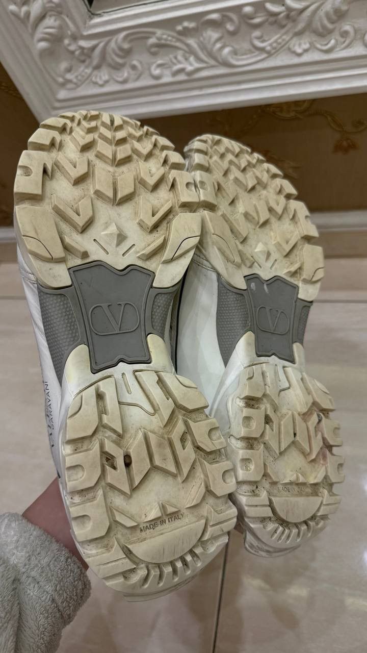 Valentino Valentino White Leather And Fabric Climbers Sneakers Size 39 Size US 8 / IT 38 - 9 Thumbnail