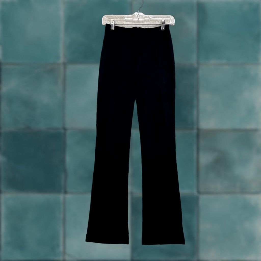 Vintage 90s Y2K Vintage Black Faux Suede High Waisted Bootcut Flare Pants - 00/0 XS, Women, 30 Inseam, Glam Rock Look, E.Y.E Size 25" / US 0 / IT 36 - 1 Thumbnail