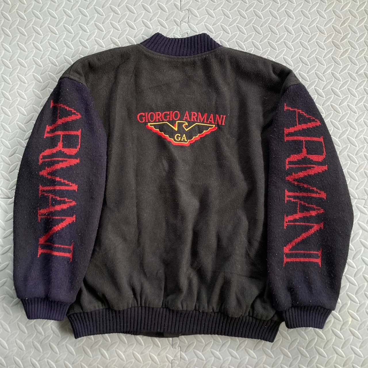 Giorgio Armani Vintage 80’s Spellout Varsity Jacket Size US XL / EU 56 / 4 - 1 Thumbnail