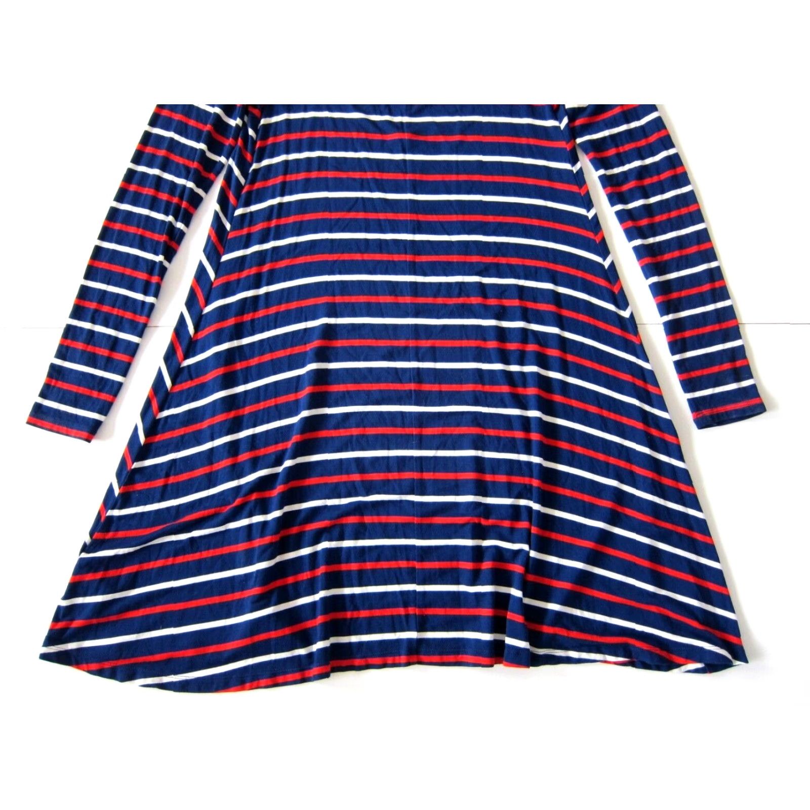 Old Navy Old Navy Red White Blue Stripe Stretch Long Sleeve Shift Dress Small Size S / US 4 / IT 40 - 6 Thumbnail