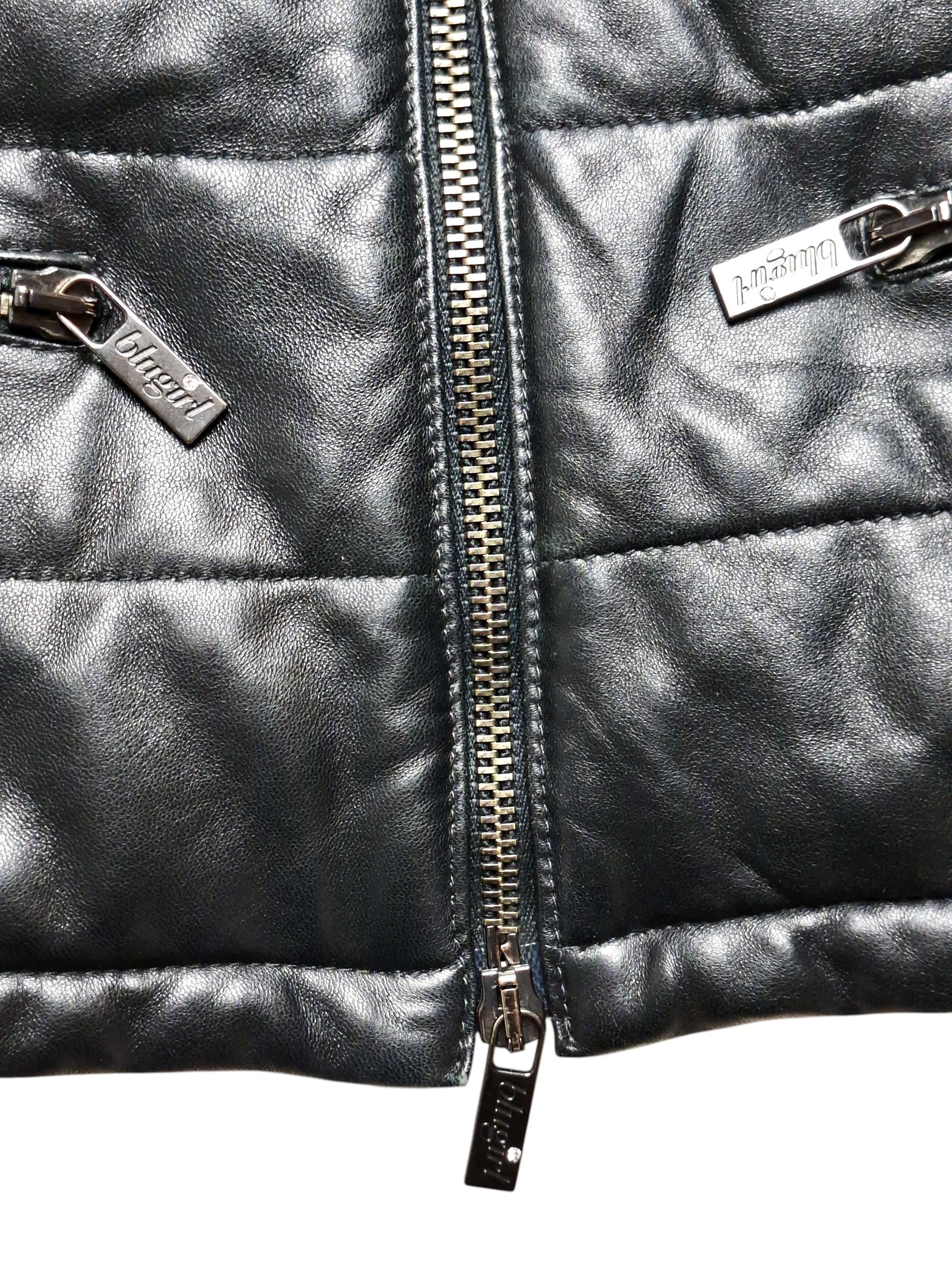 Blumarine Blugirl Blumarine Black Leather Puffer Jacket Quilted Size S / US 4 / IT 40 - 8 Thumbnail