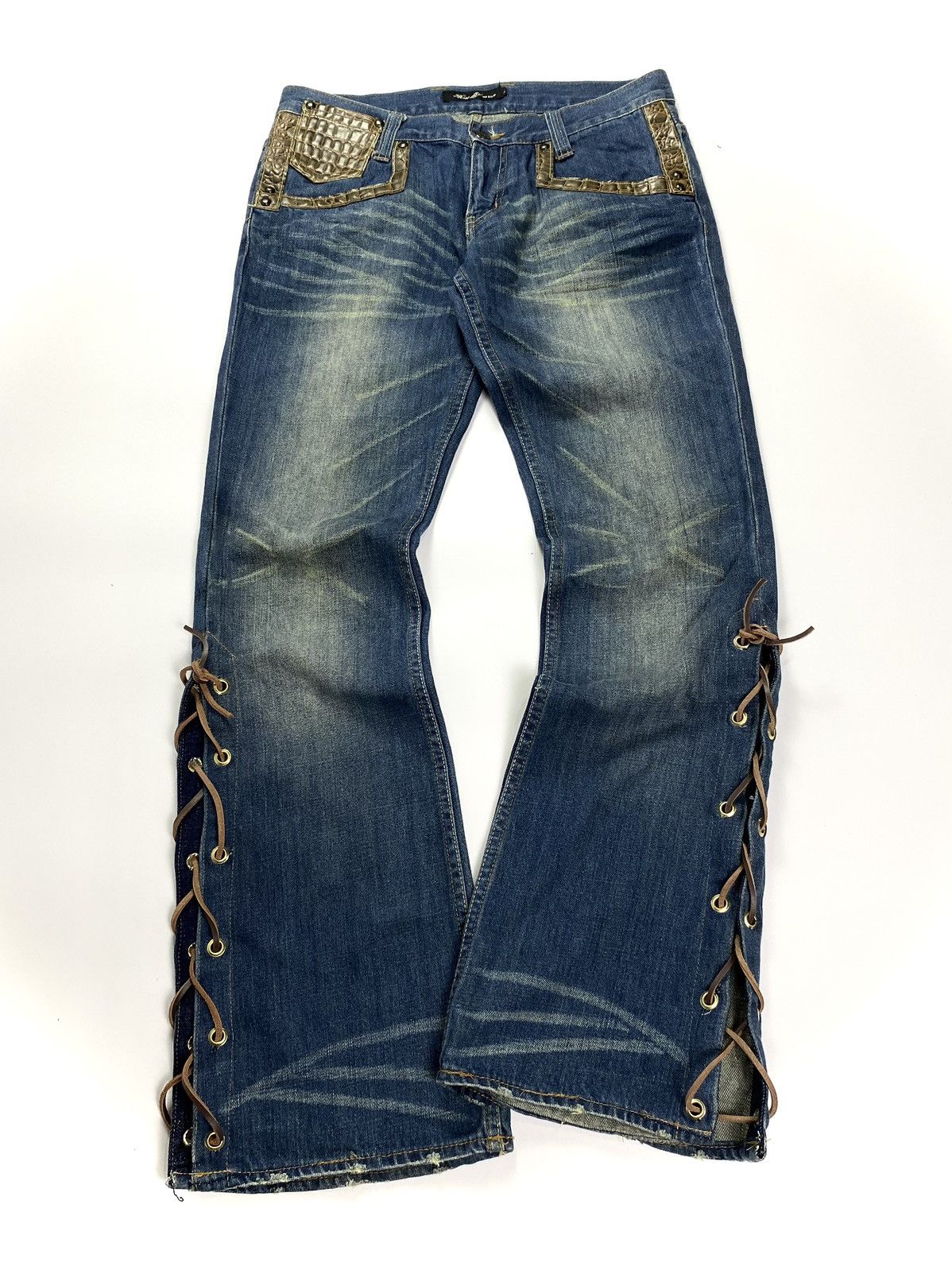 GOSTAR DE FUGA Lace up flare jeans rootthree ifsixwasnine lgb style Size US 30 / EU 46 - 2 Thumbnail