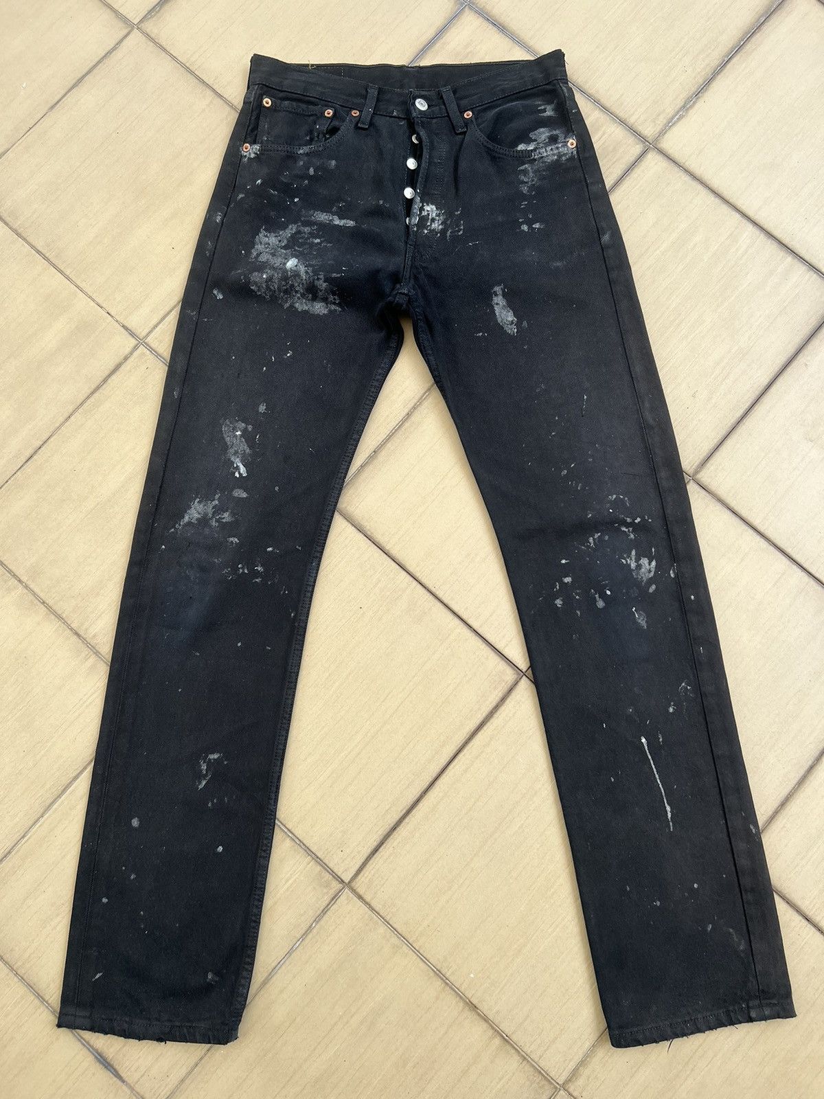 Levi's Vtg 2000 Levi’s 501 Jeans Fade Black Denim Painter Jeans Size US 31 - 1 Thumbnail