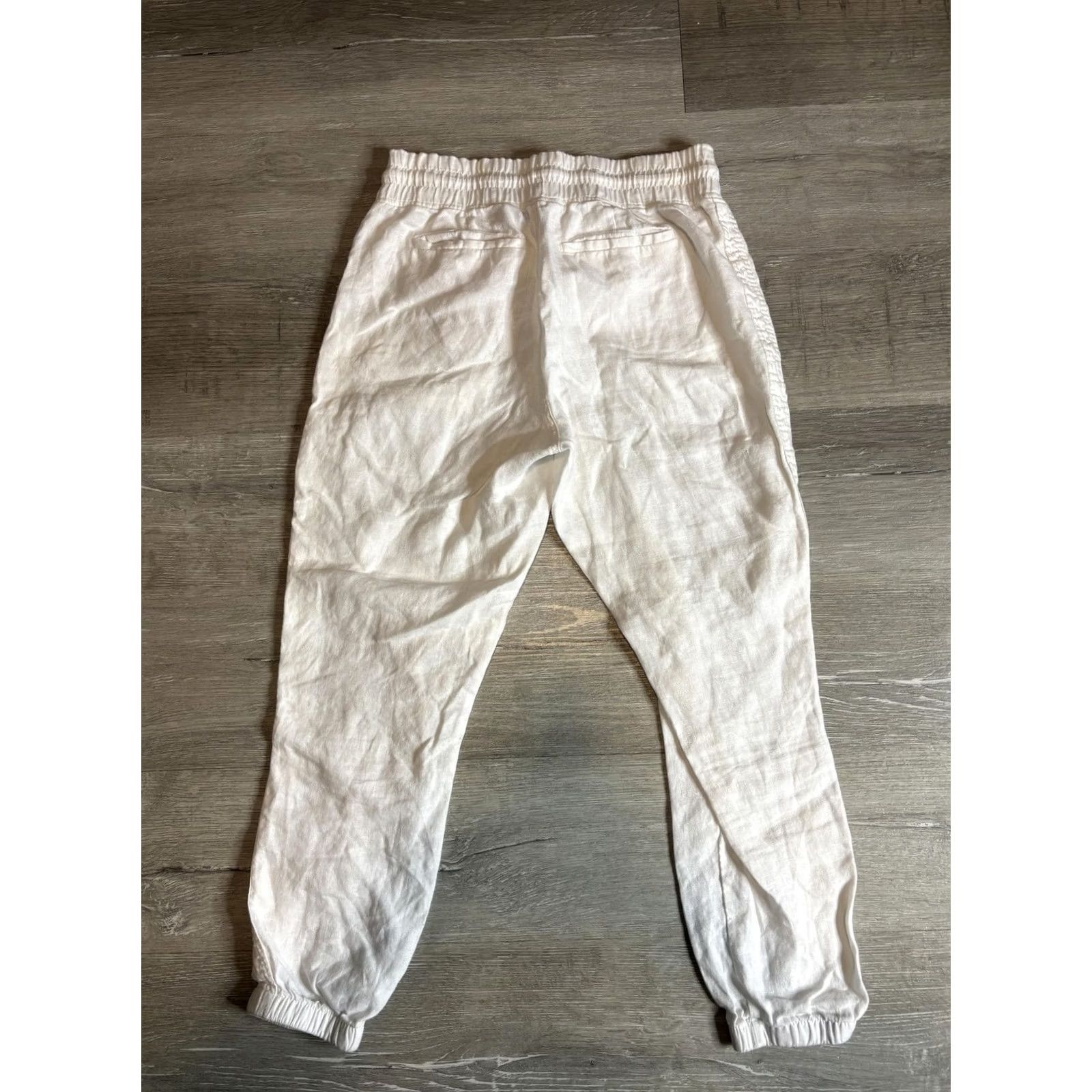 Athleta Athleta Cabo Linen Jogger Pants Womens 6 White Size 28" / US 6 / IT 42 - 4 Thumbnail