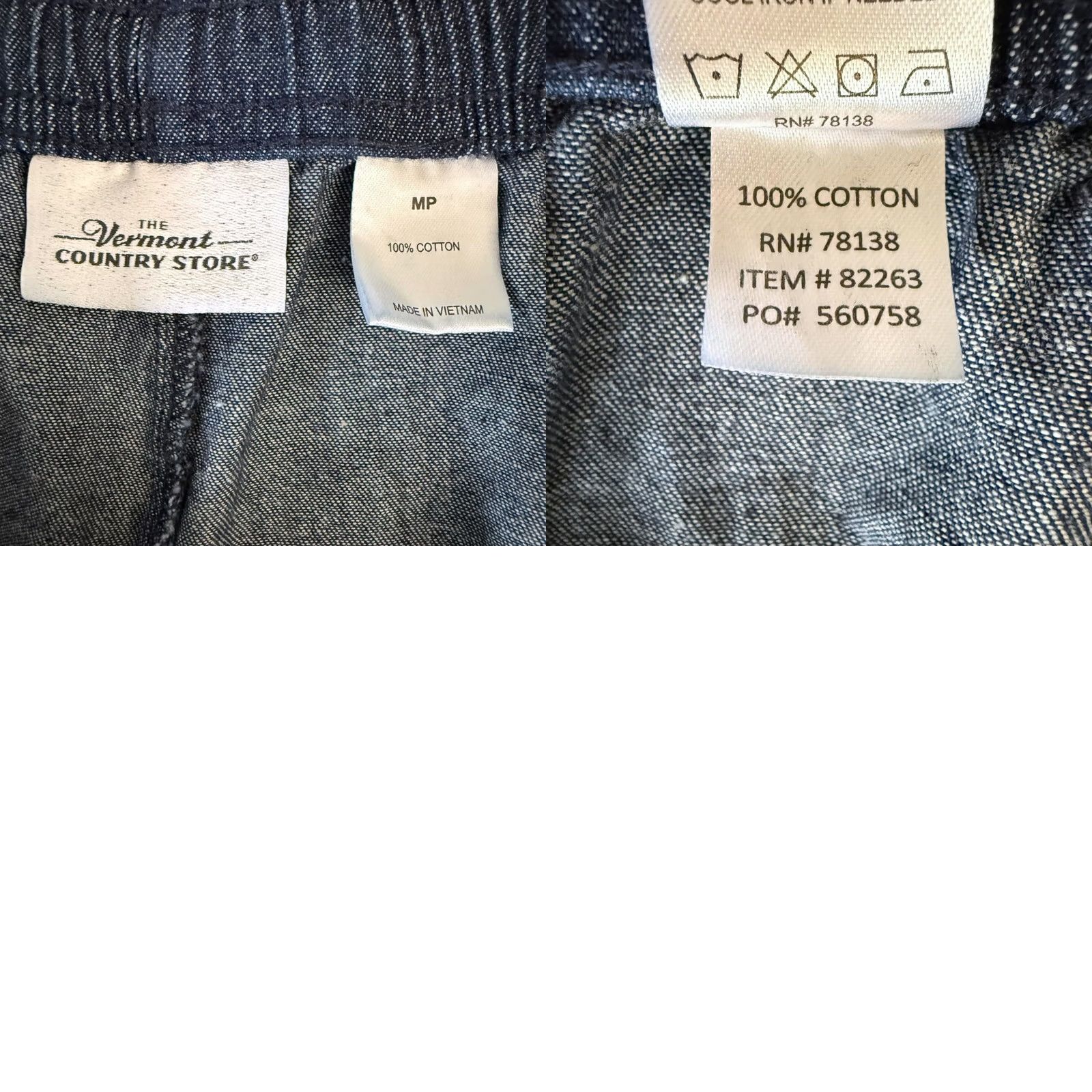 Denime Vermont Country Store Denim High-Waisted Pull-On Pant Blue Women's Petite Medium Size 32" / US 10 / IT 46 - 8 Thumbnail